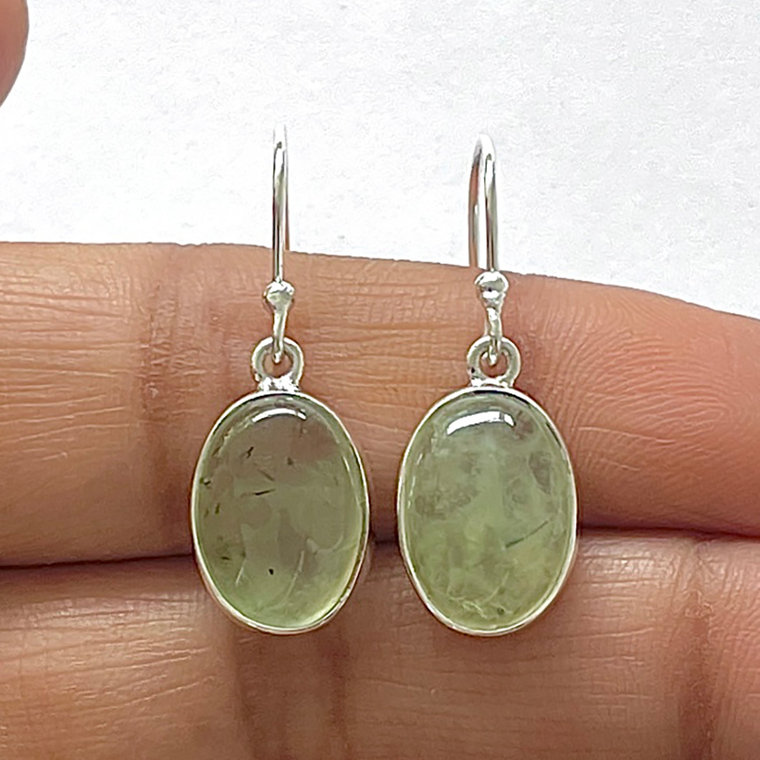 Prehnite Earring-(PRN-3-6)