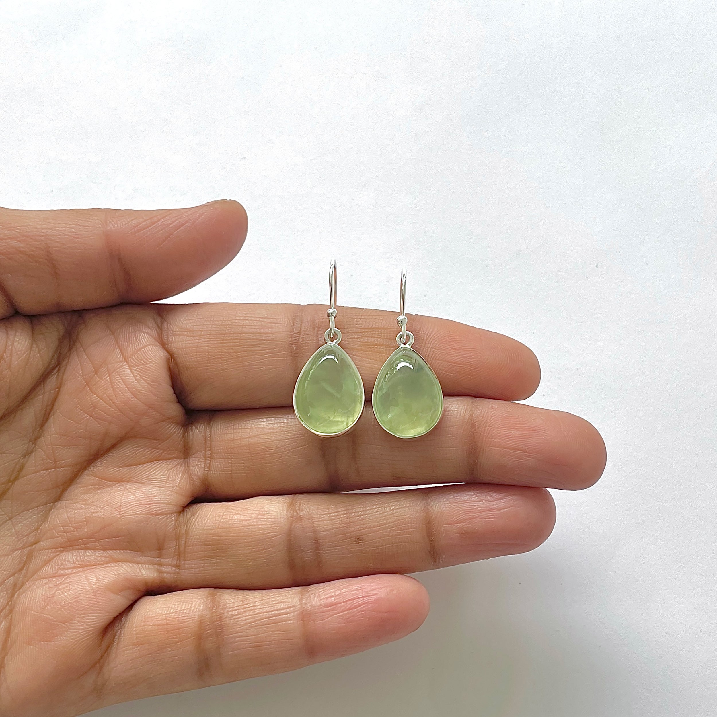 Prehnite Earring-(PRN-3-7)