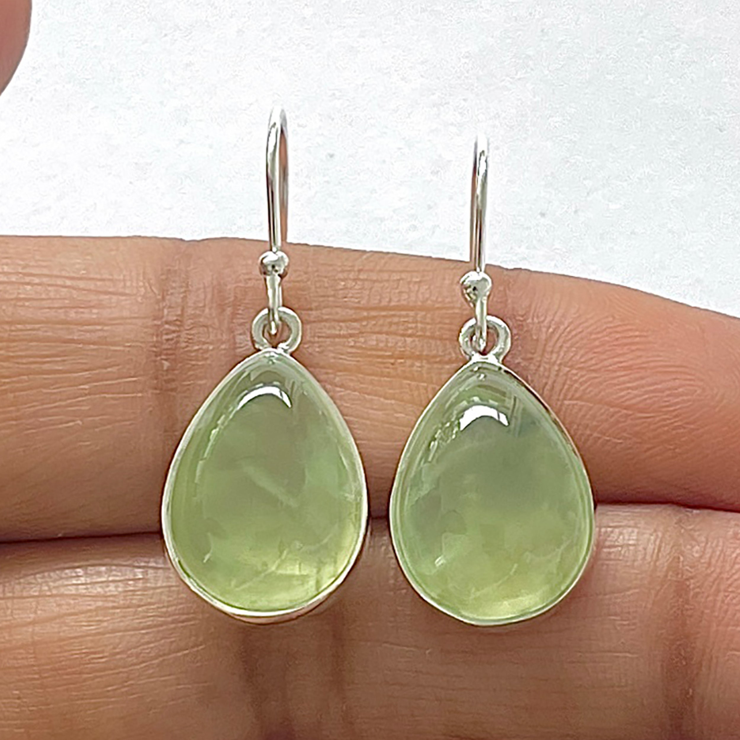Prehnite Earring-(PRN-3-7)