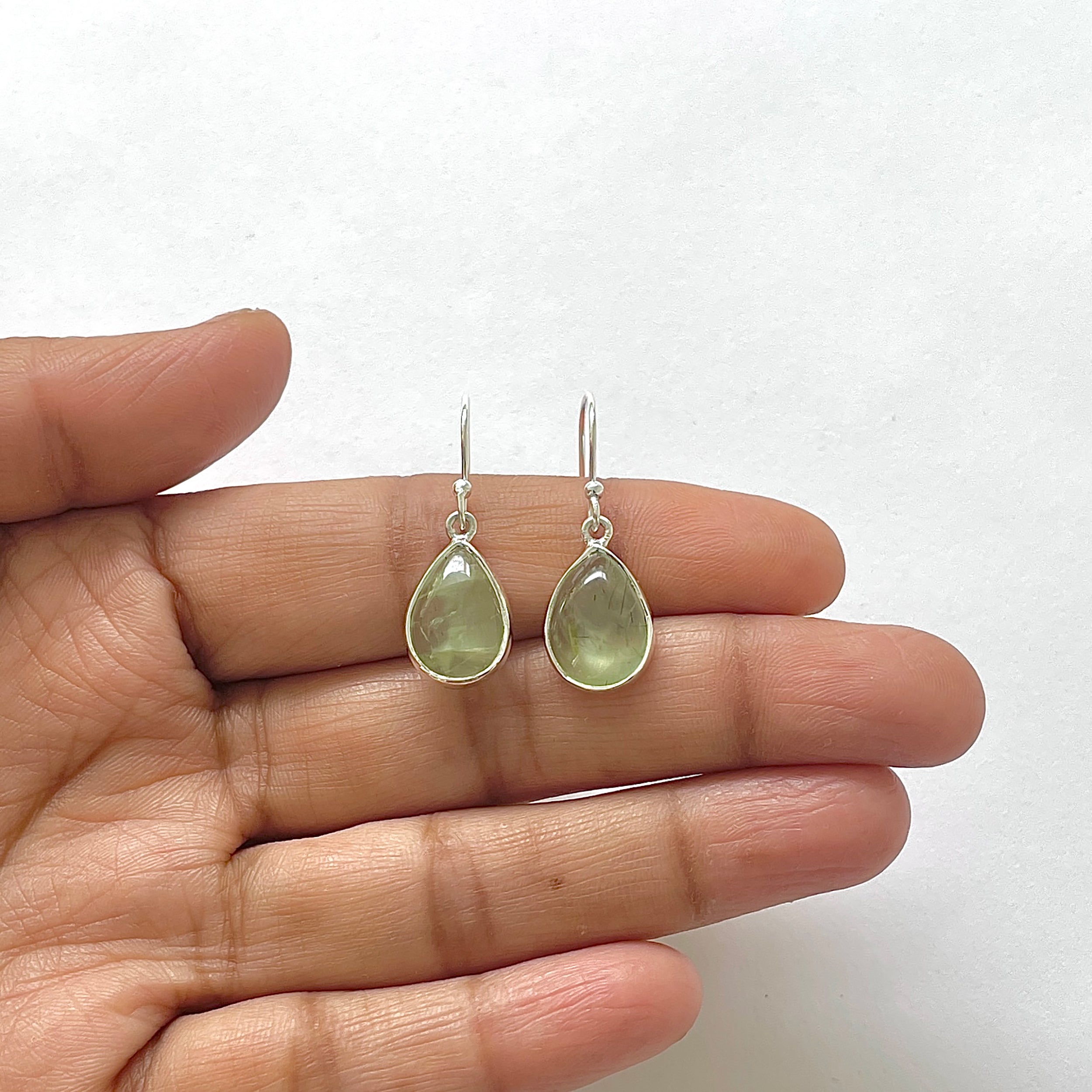 Prehnite Earring-(PRN-3-8)