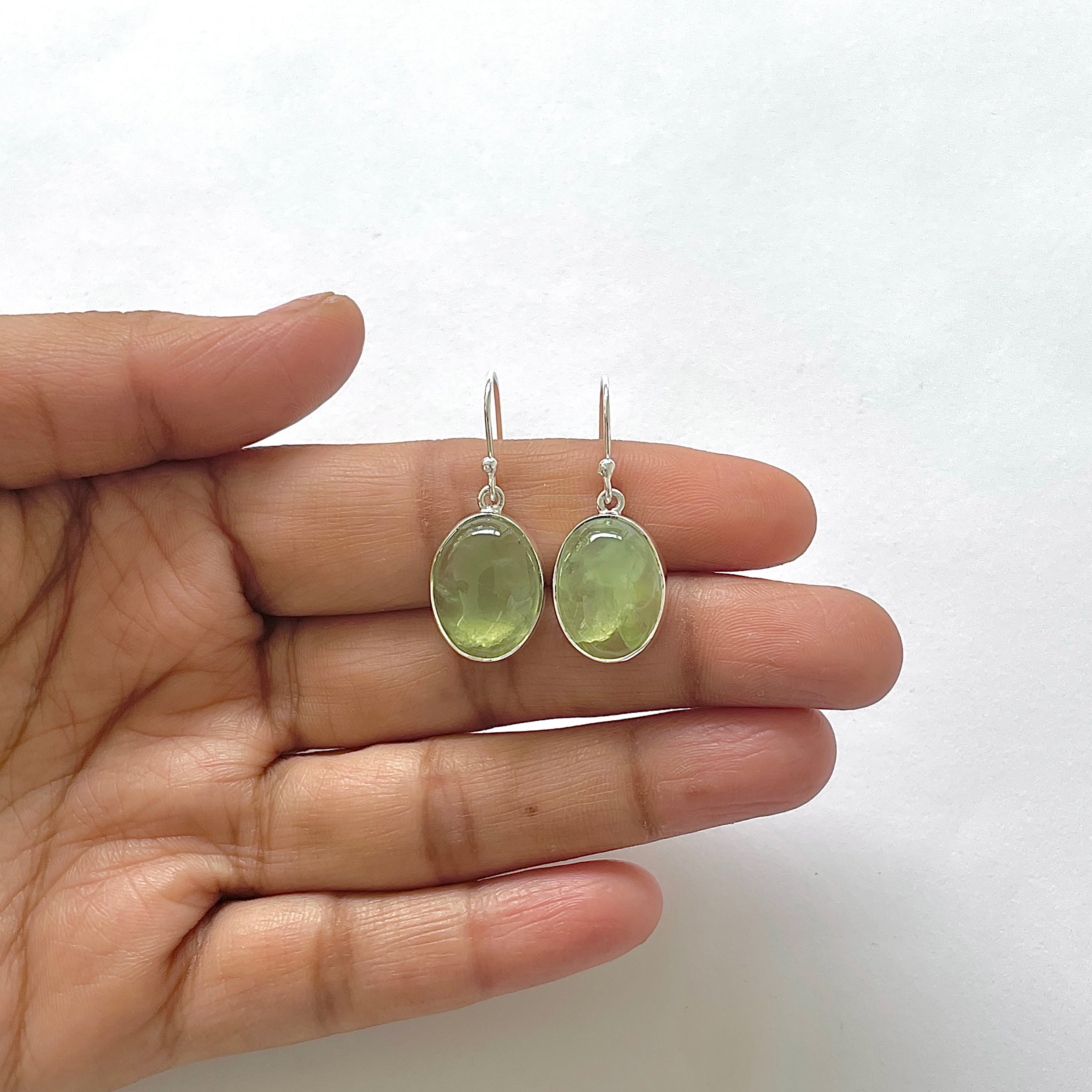 Prehnite Earring-(PRN-3-9)