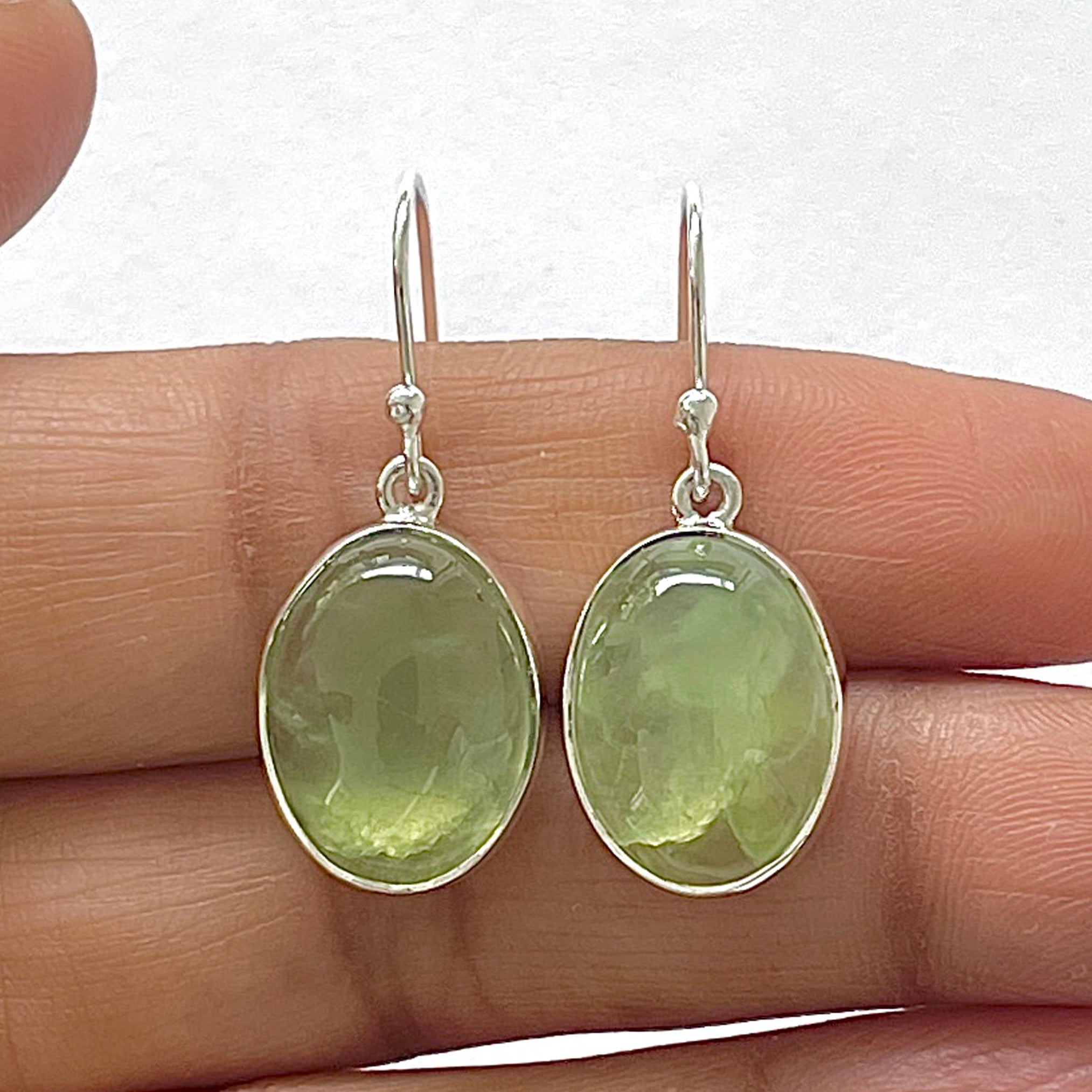 Prehnite Earring-(PRN-3-9)