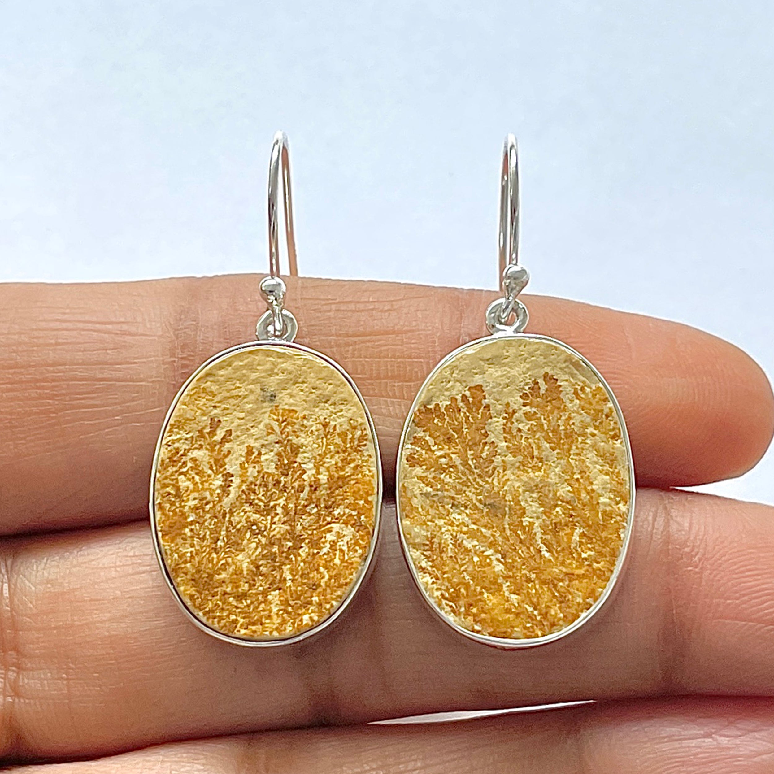 Psilomelane Dendrite Earring-(PSD-3-5)
