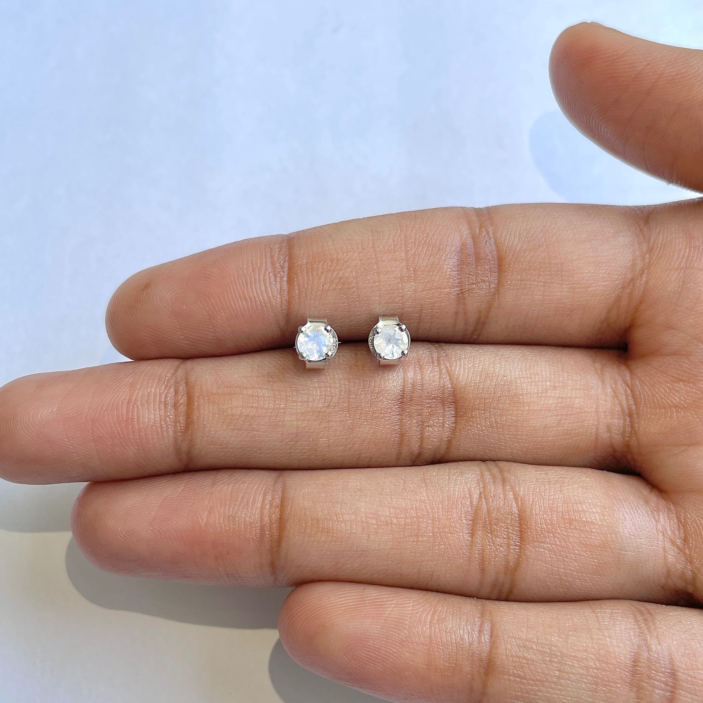 Moonstone Stud Earring-(RBM-RDE-1023)