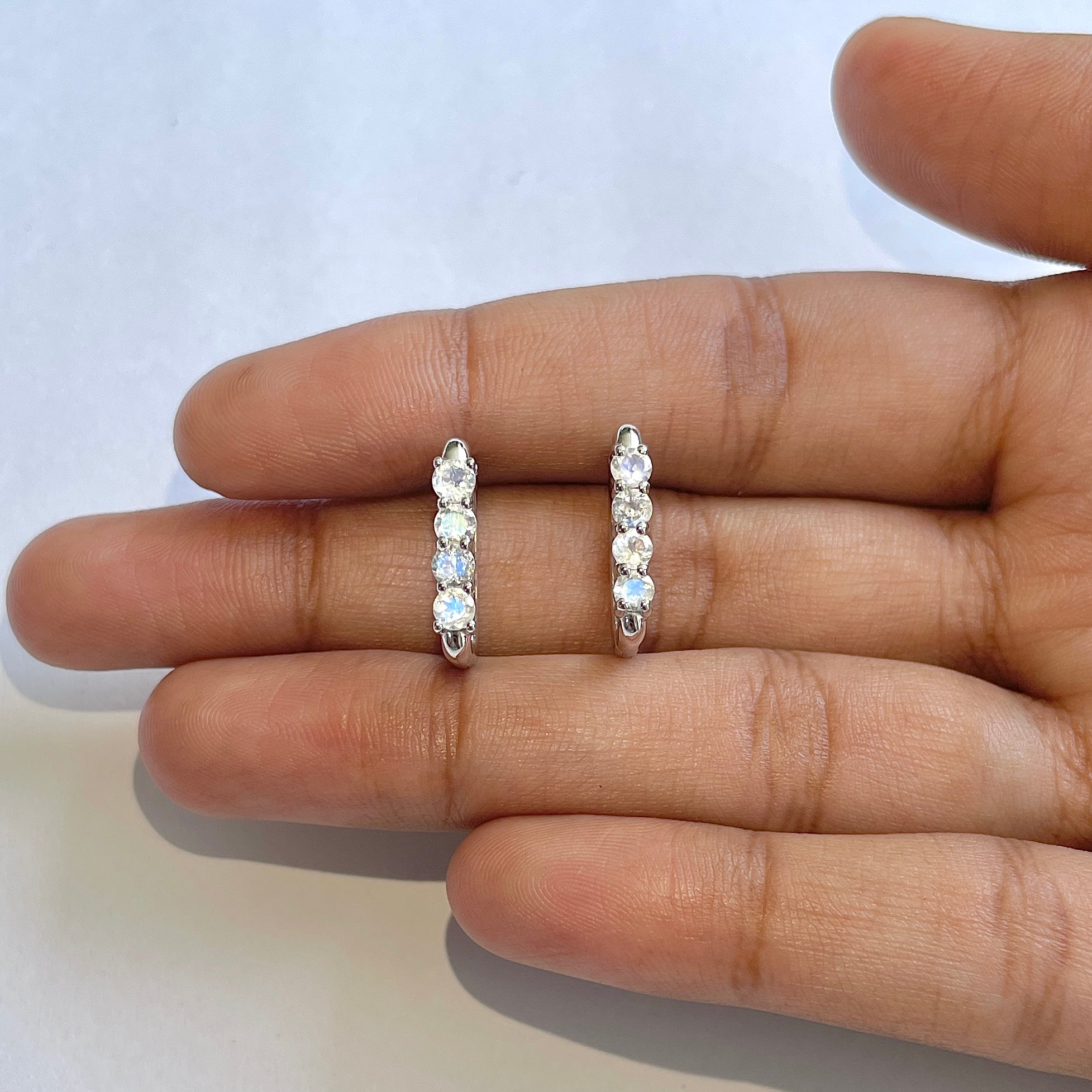 Moonstone Hoop Earring-(RBM-RDE-1281)