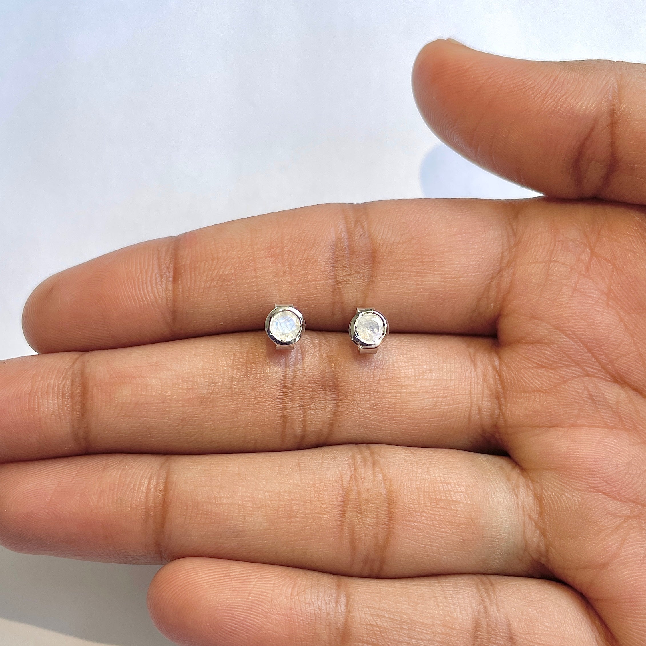 Moonstone Stud Earring-(RBM-RDE-1375)