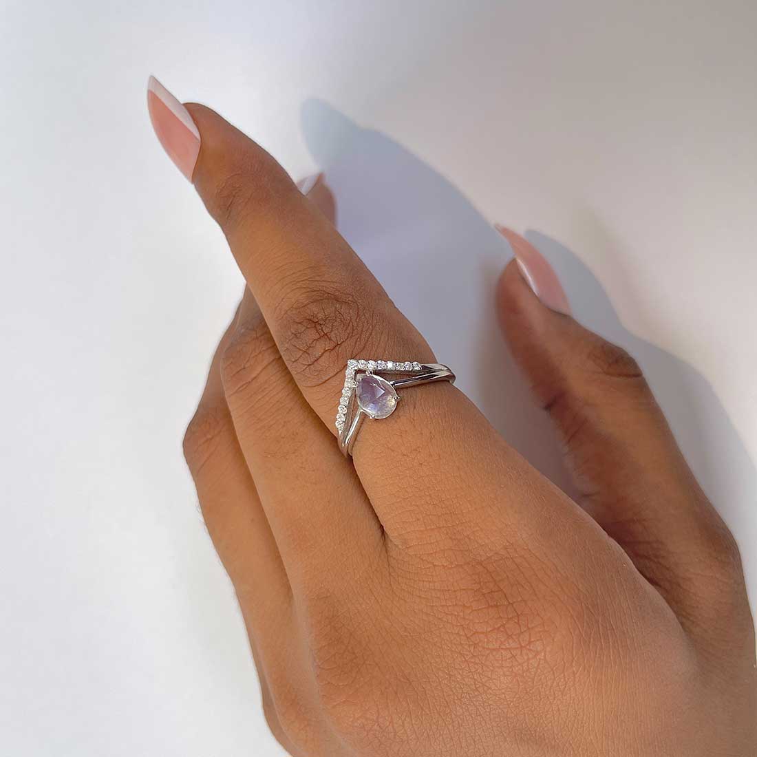 Moonstone Ring-(RBM-RDR-1716-RoseCut.)