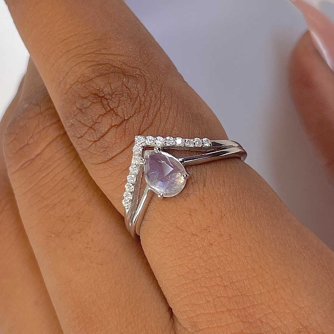 Moonstone Ring-(RBM-RDR-1716-RoseCut.)