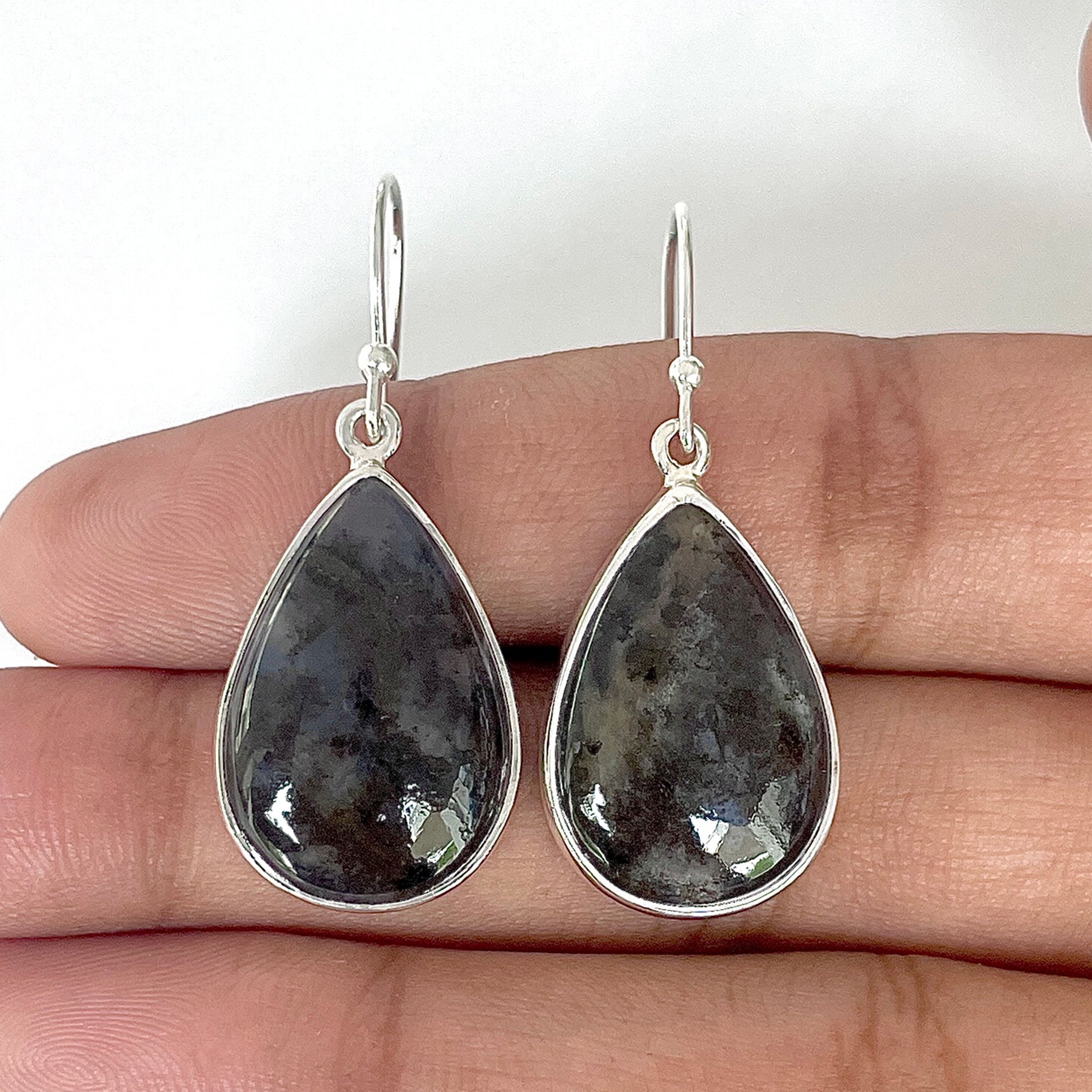 Russian Dendritic Agate Earring-(RDA-3-10)