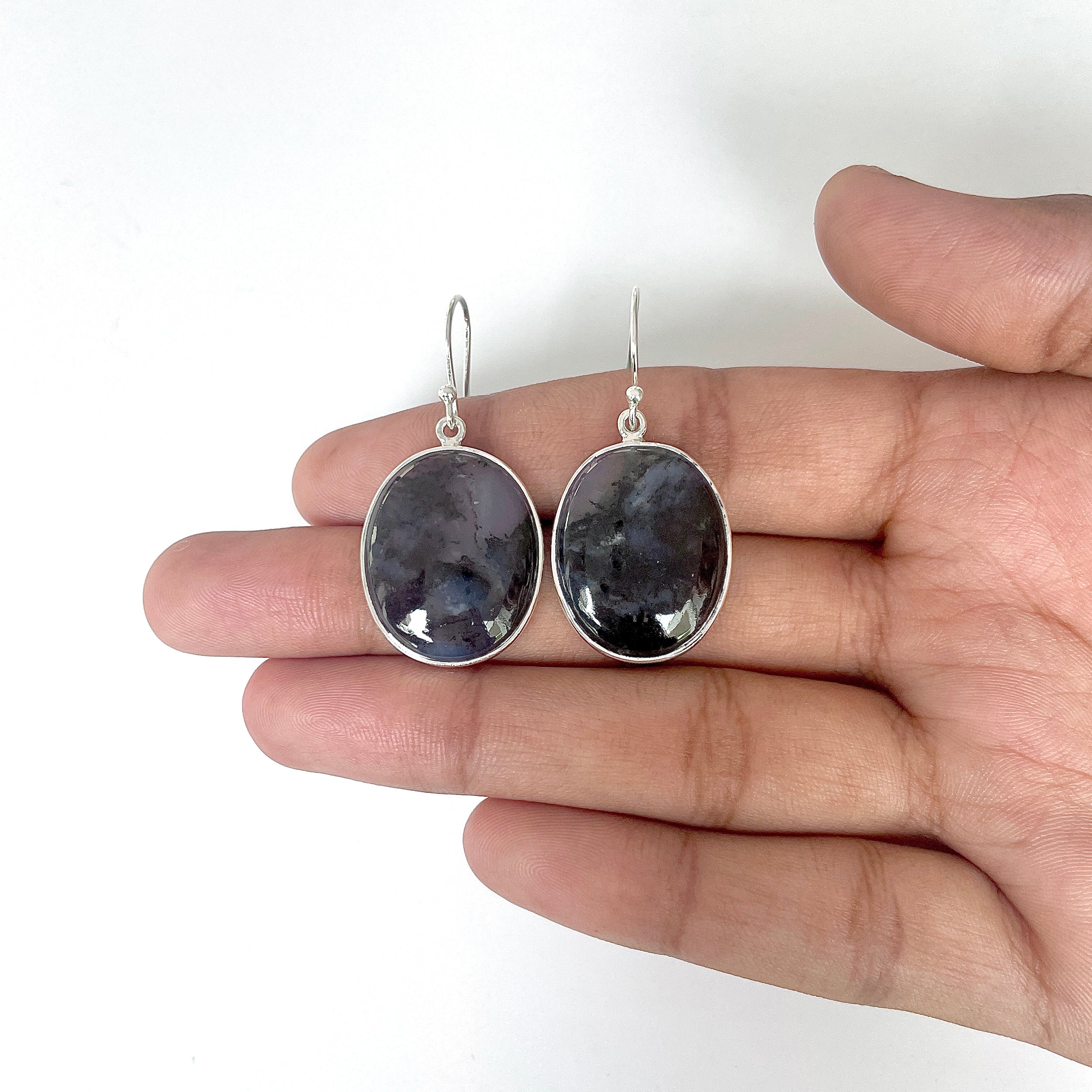 Russian Dendritic Agate Earring-(RDA-3-13)