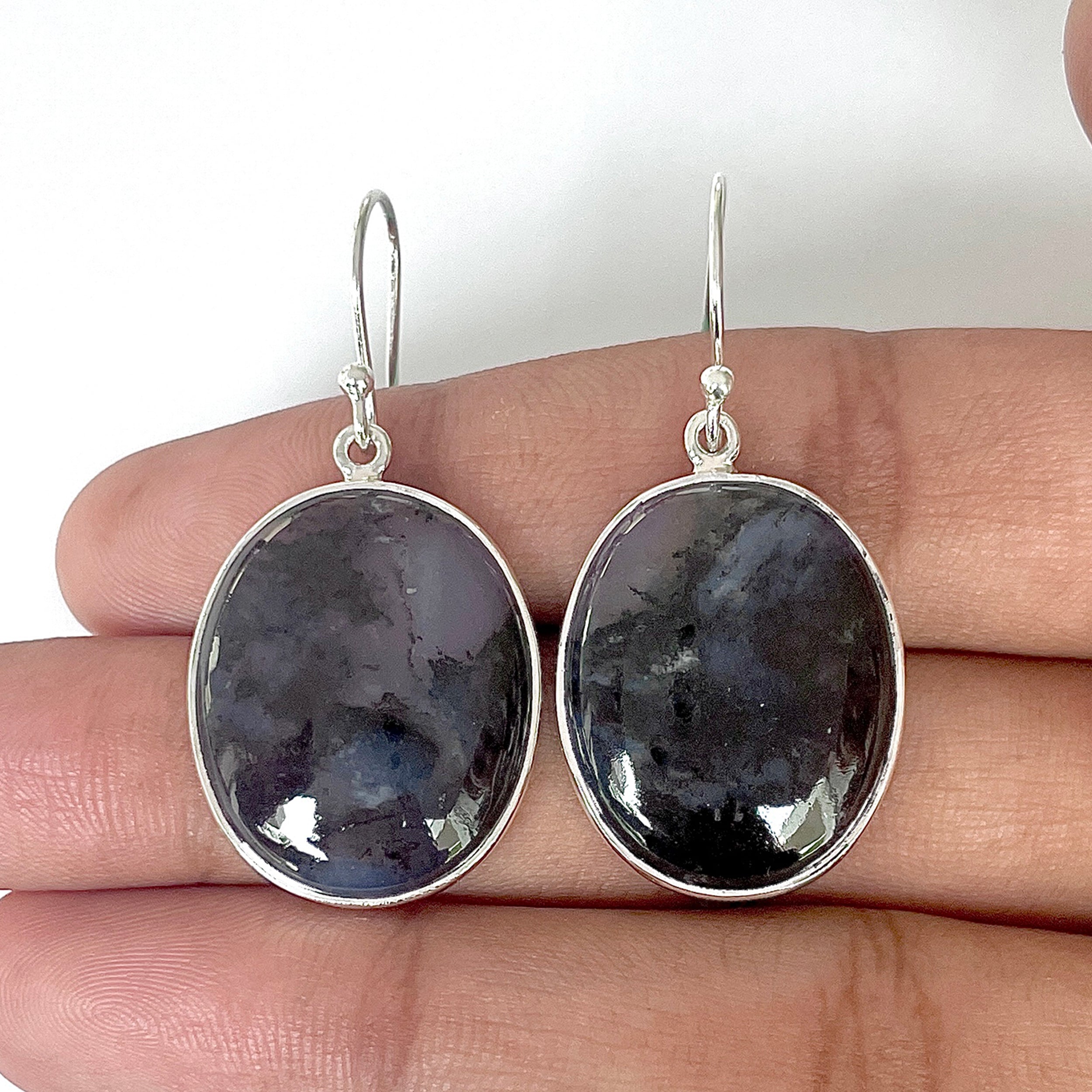 Russian Dendritic Agate Earring-(RDA-3-13)