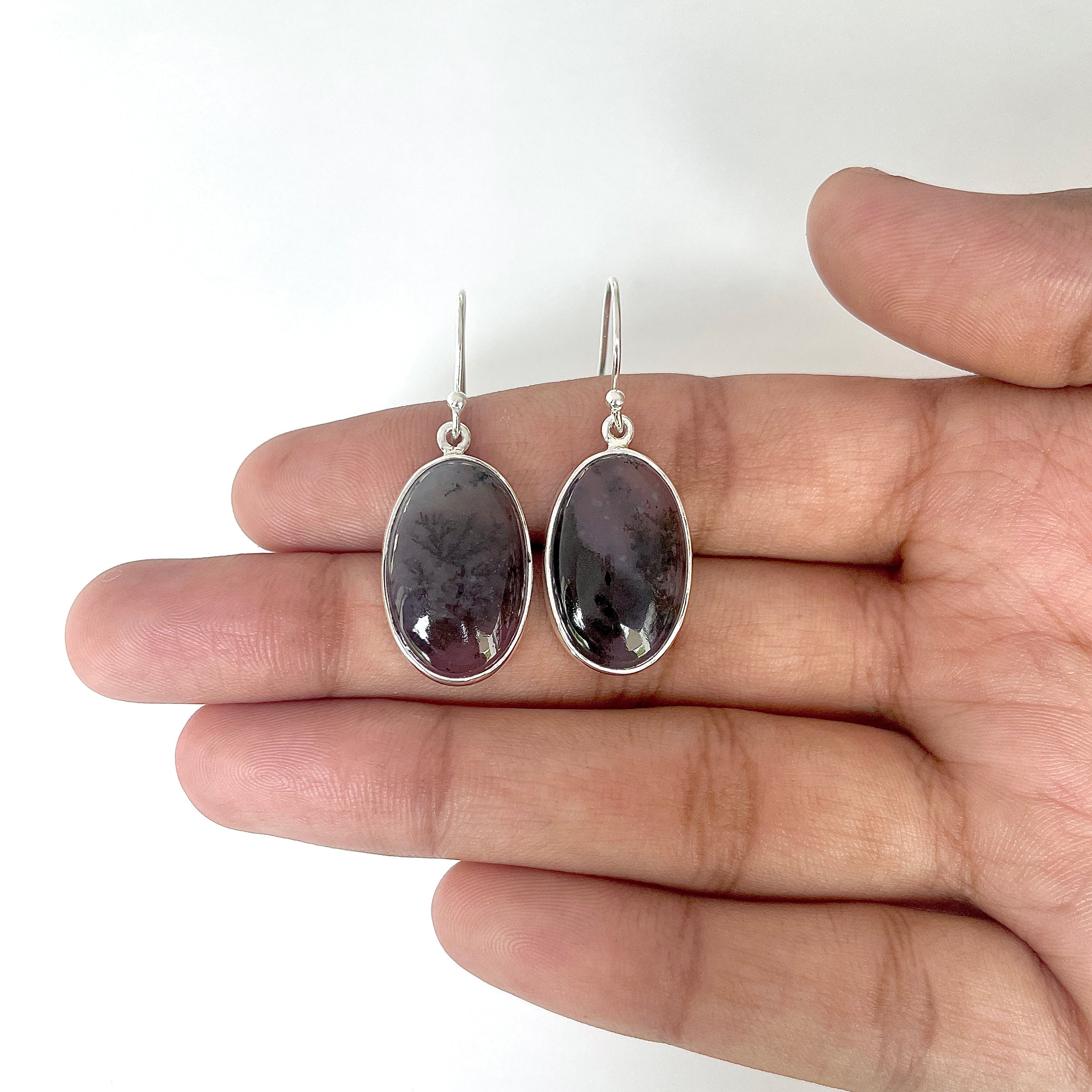 Russian Dendritic Agate Earring-(RDA-3-15)