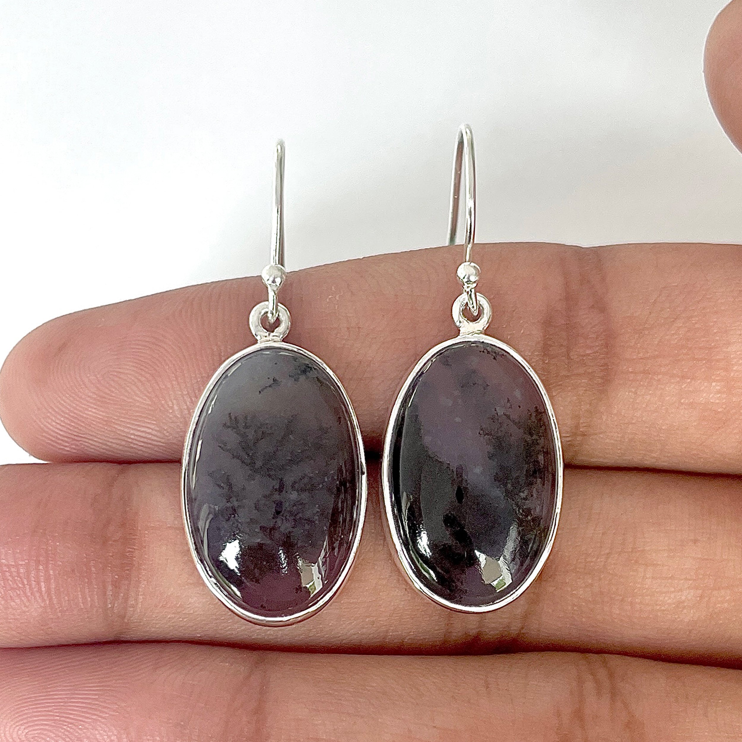 Russian Dendritic Agate Earring-(RDA-3-15)