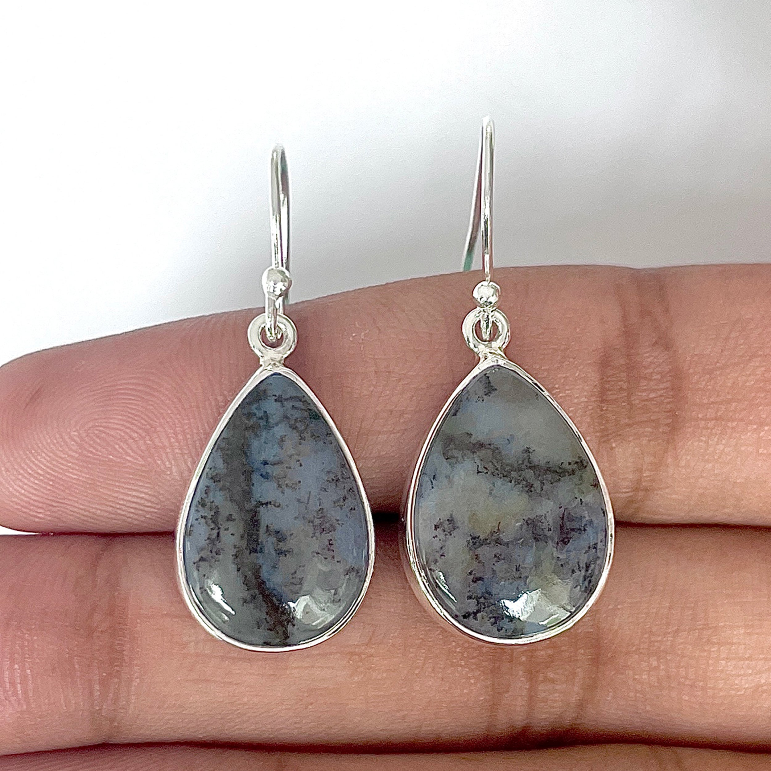 Russian Dendritic Agate Earring-(RDA-3-16)