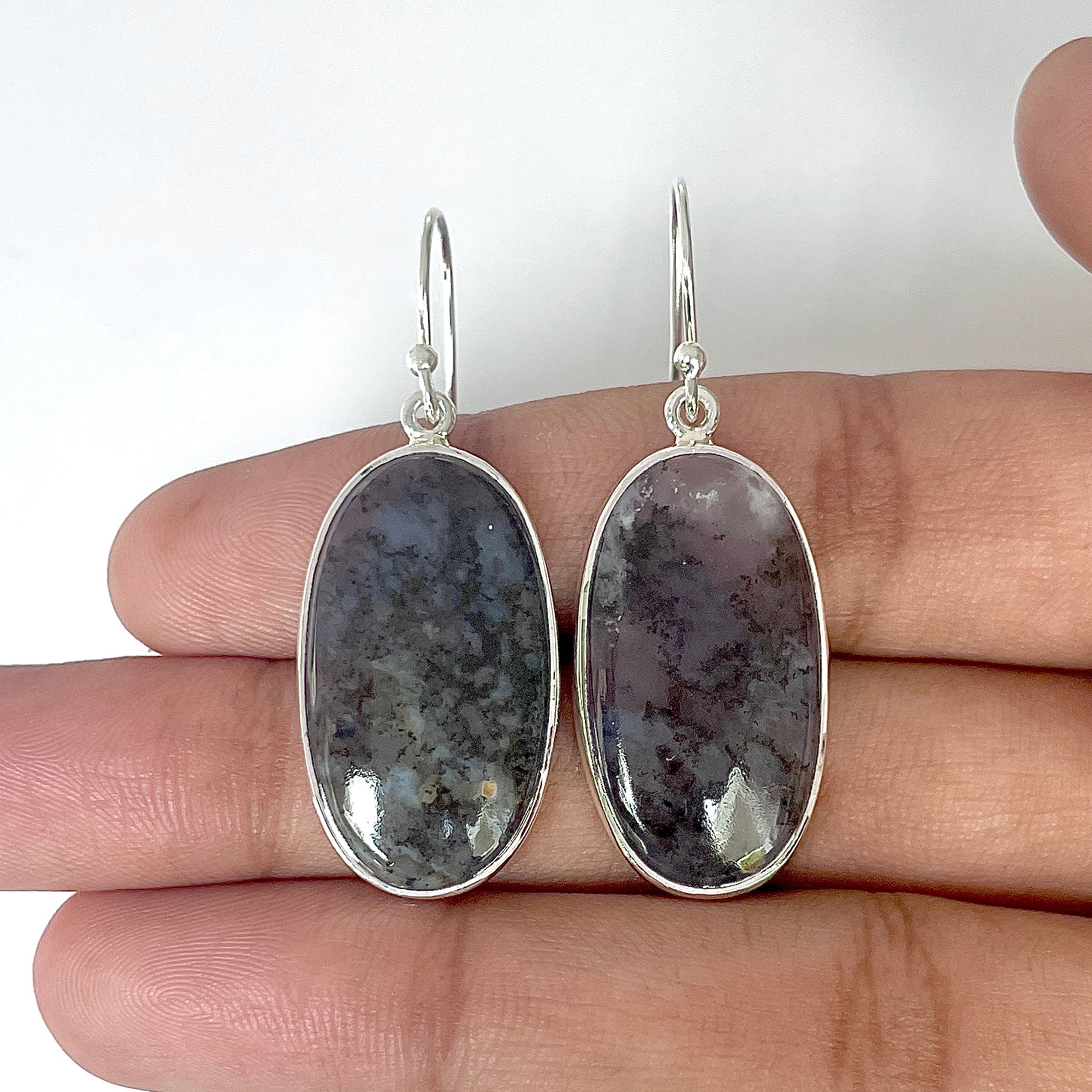 Russian Dendritic Agate Earring-(RDA-3-17)