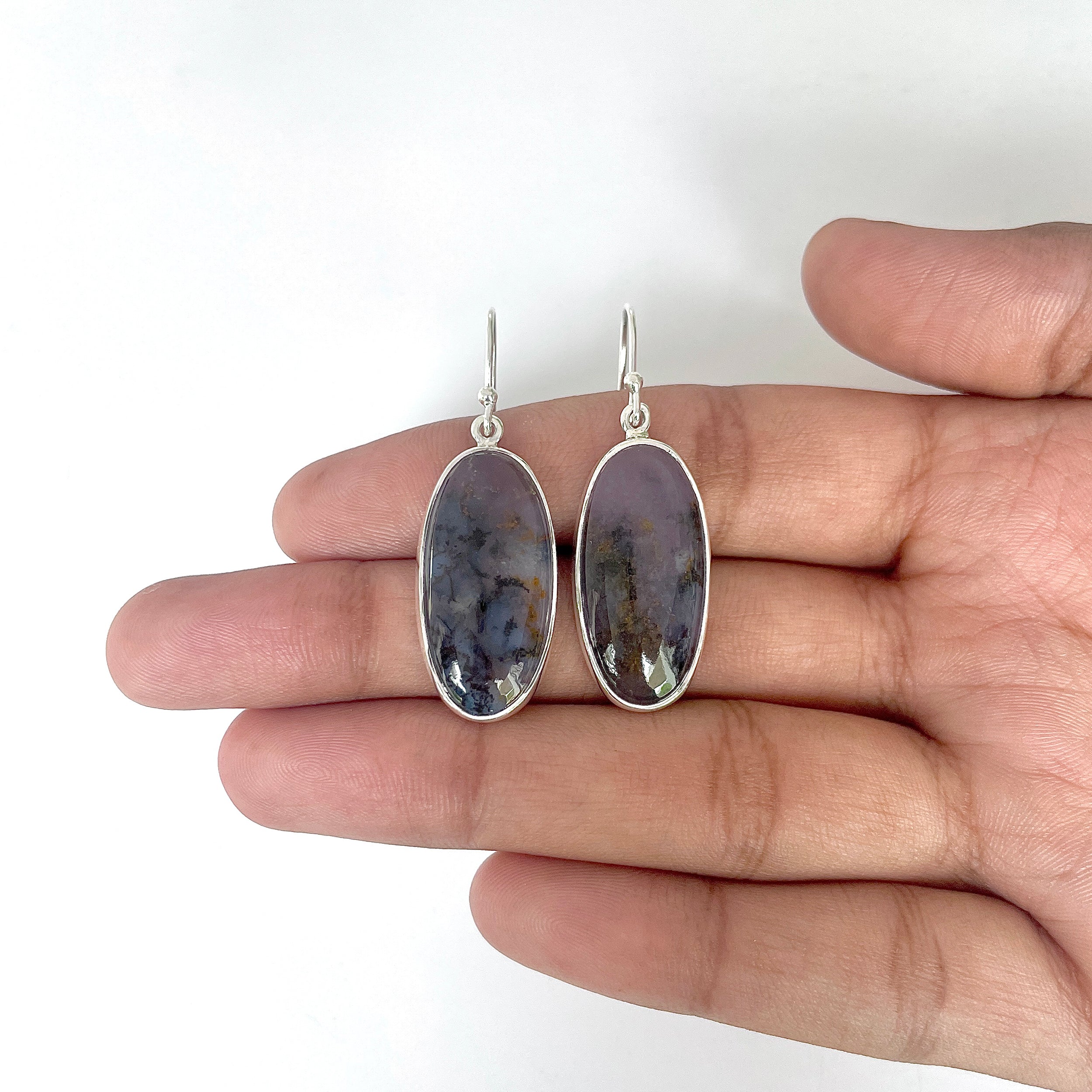 Russian Dendritic Agate Earring-(RDA-3-18)