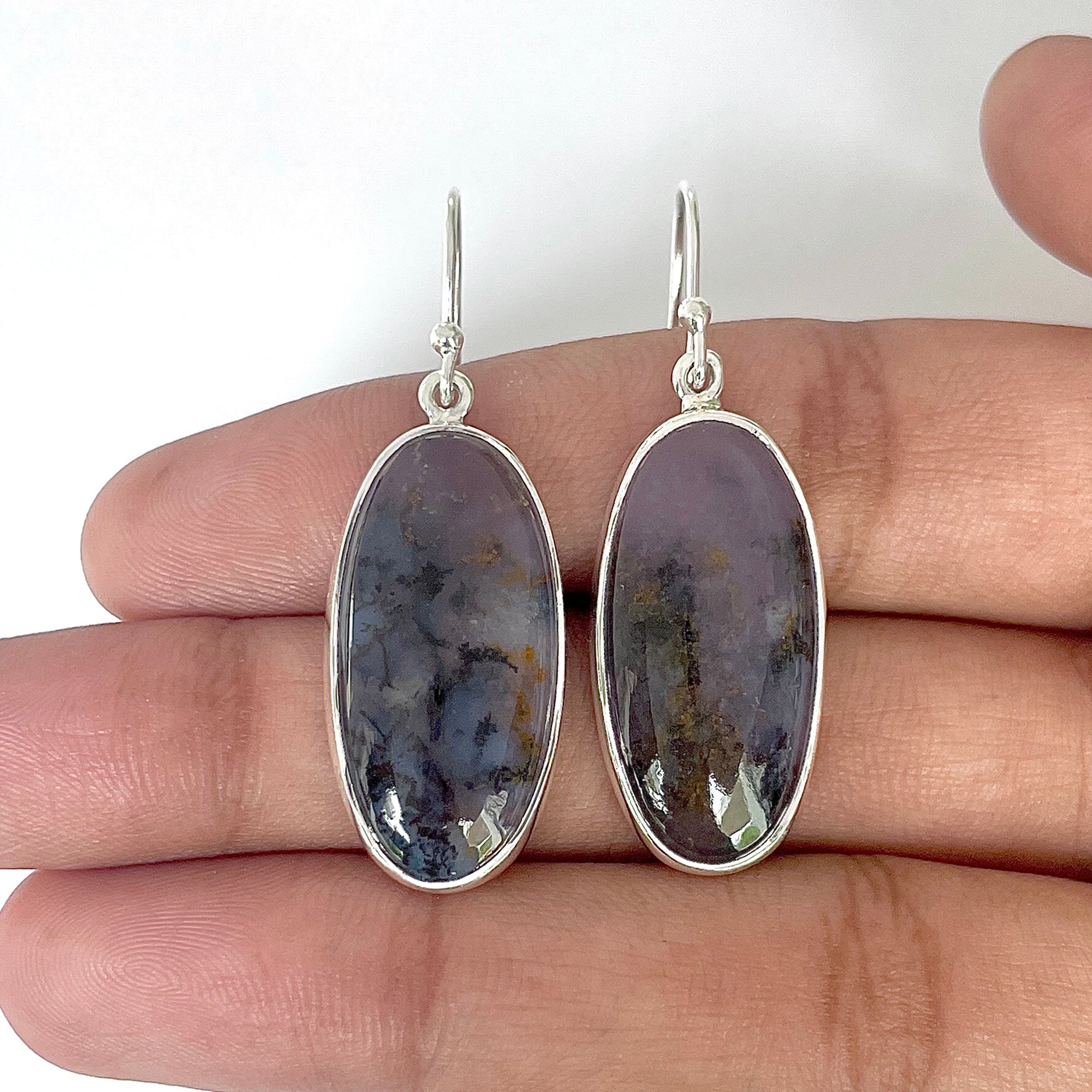 Russian Dendritic Agate Earring-(RDA-3-18)