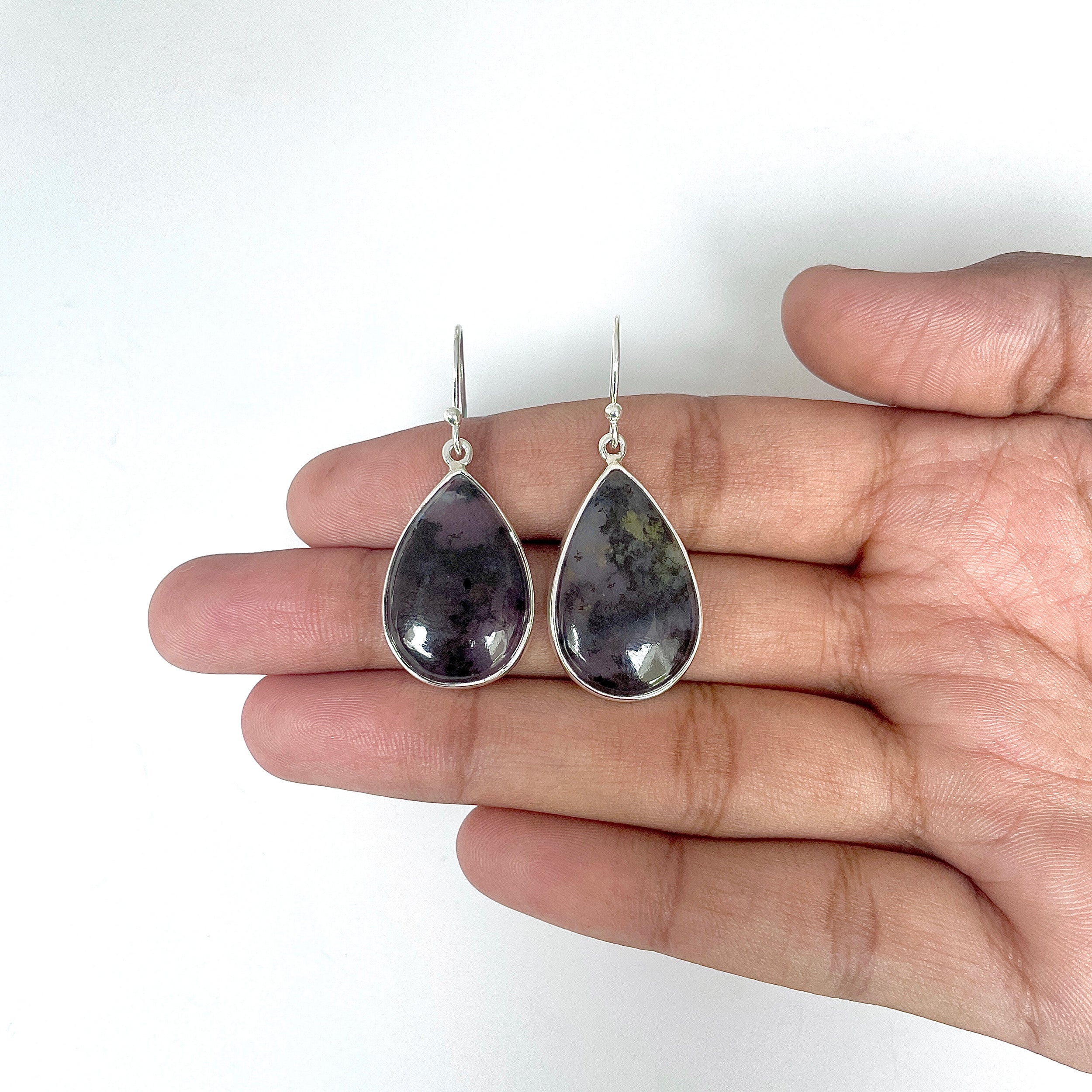 Russian Dendritic Agate Earring-(RDA-3-19)