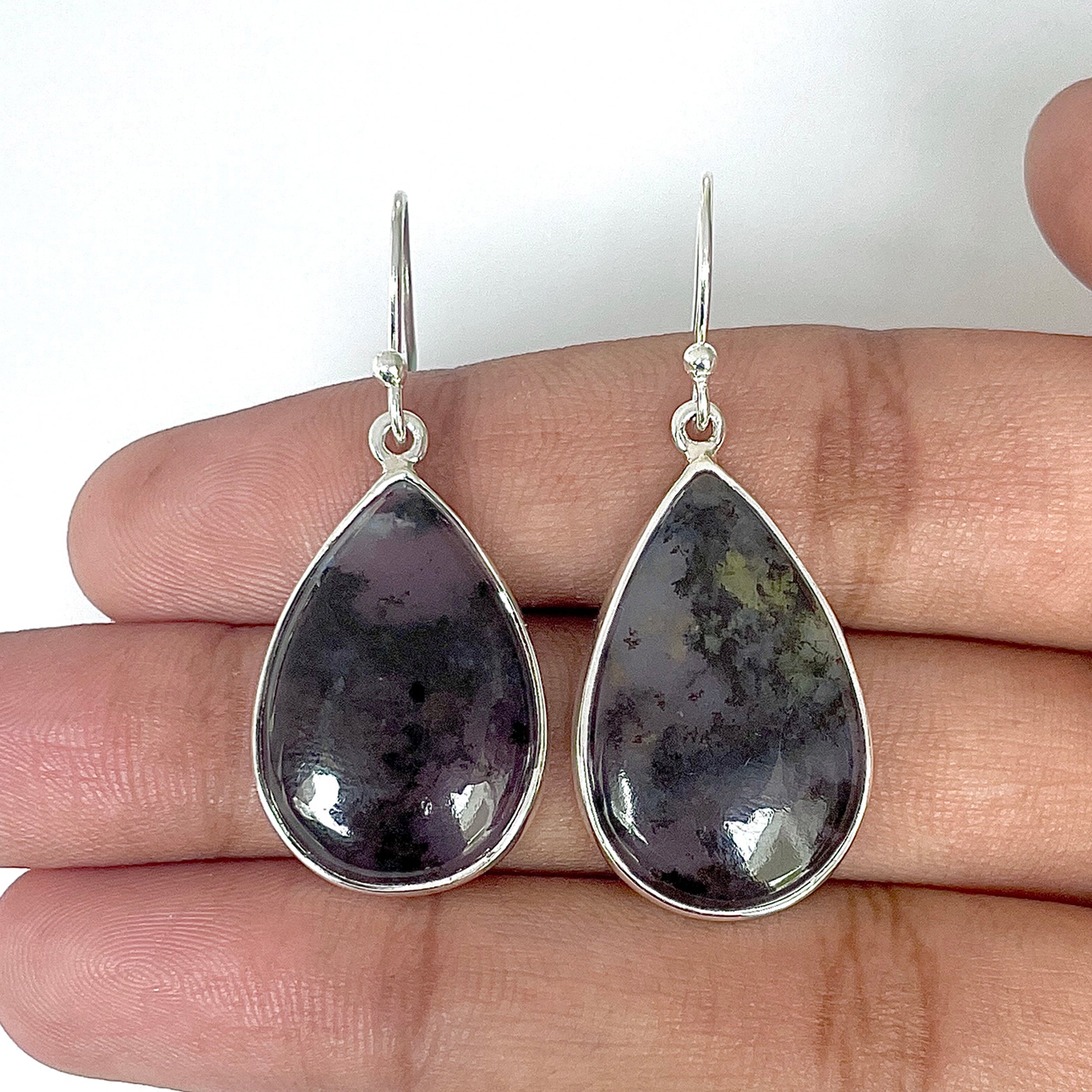 Russian Dendritic Agate Earring-(RDA-3-19)