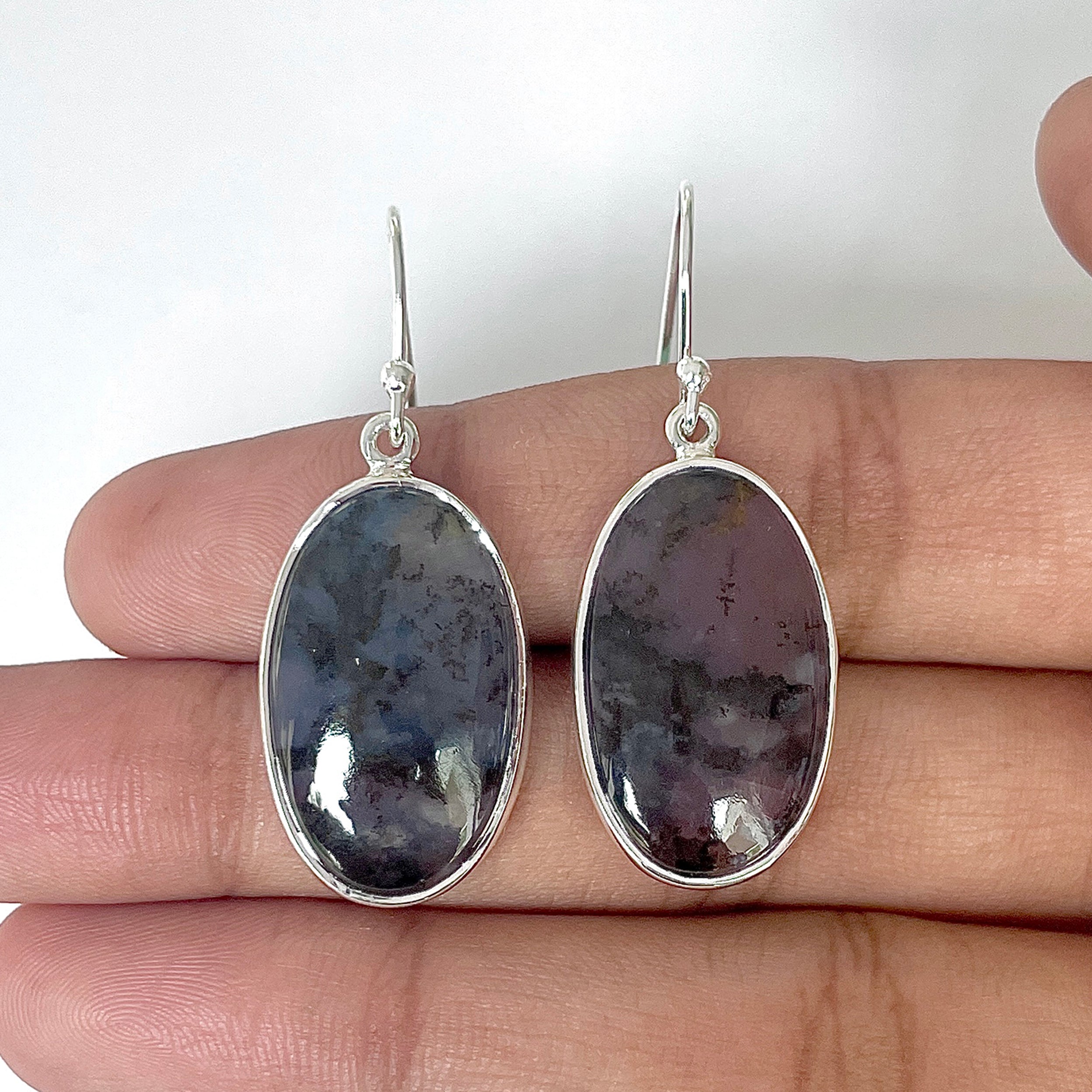 Russian Dendritic Agate Earring-(RDA-3-2)