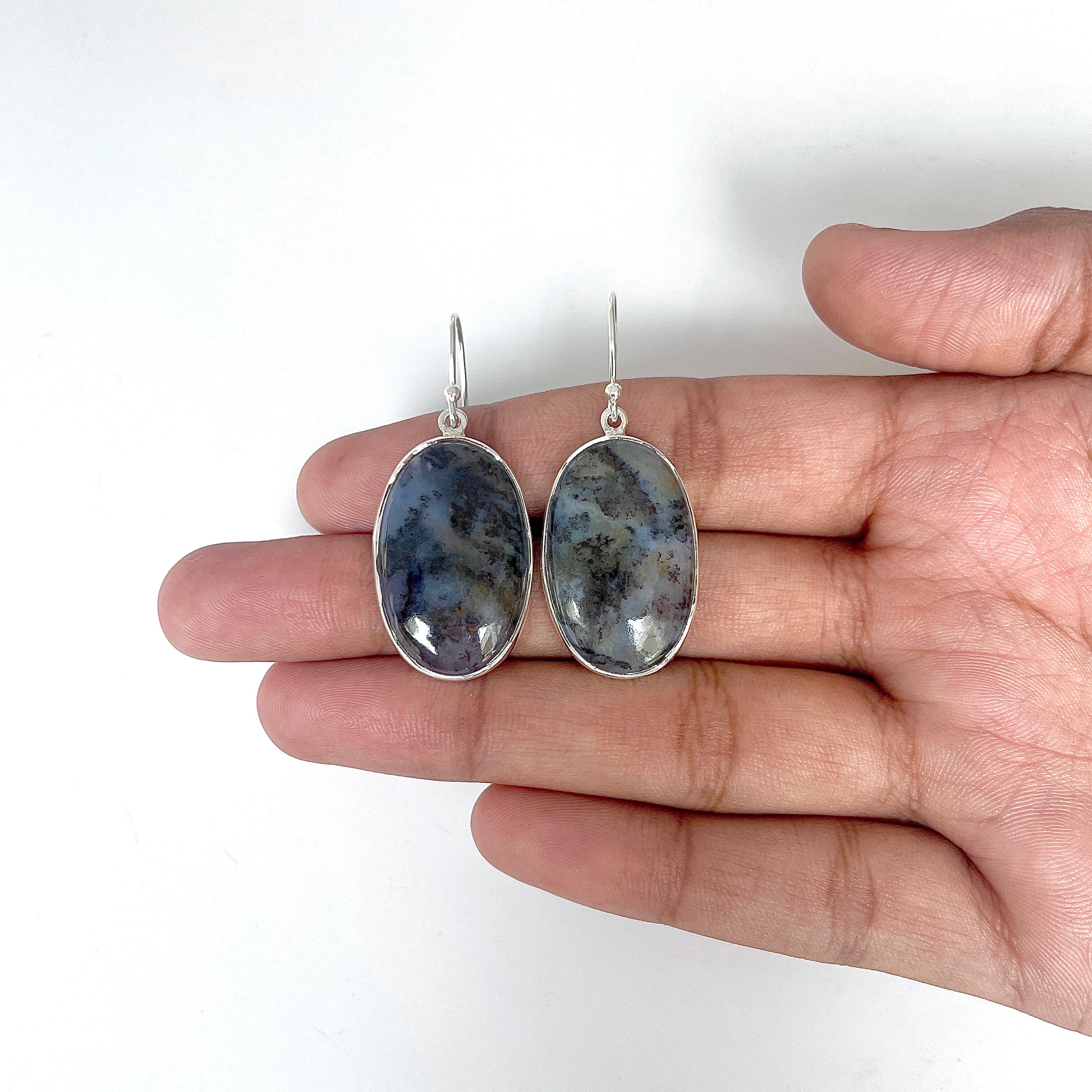 Russian Dendritic Agate Earring-(RDA-3-20)