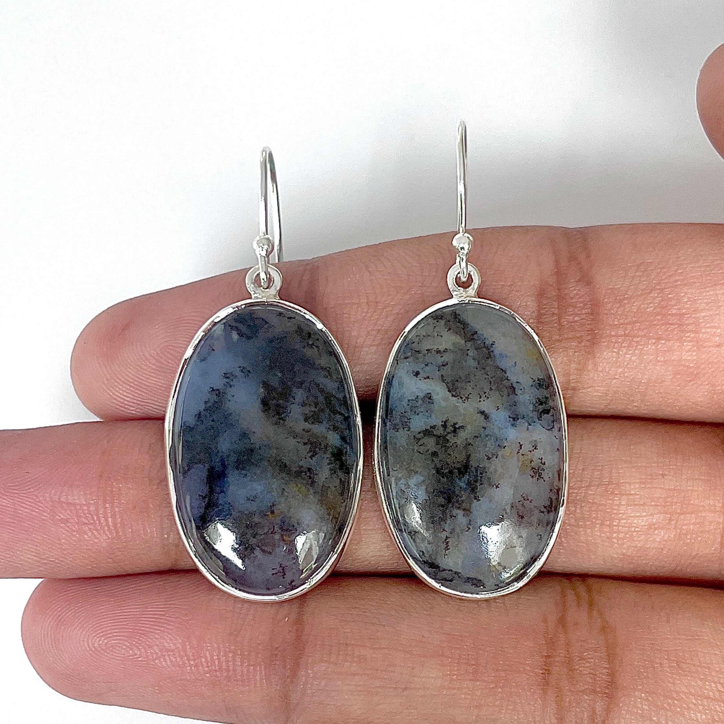 Russian Dendritic Agate Earring-(RDA-3-20)