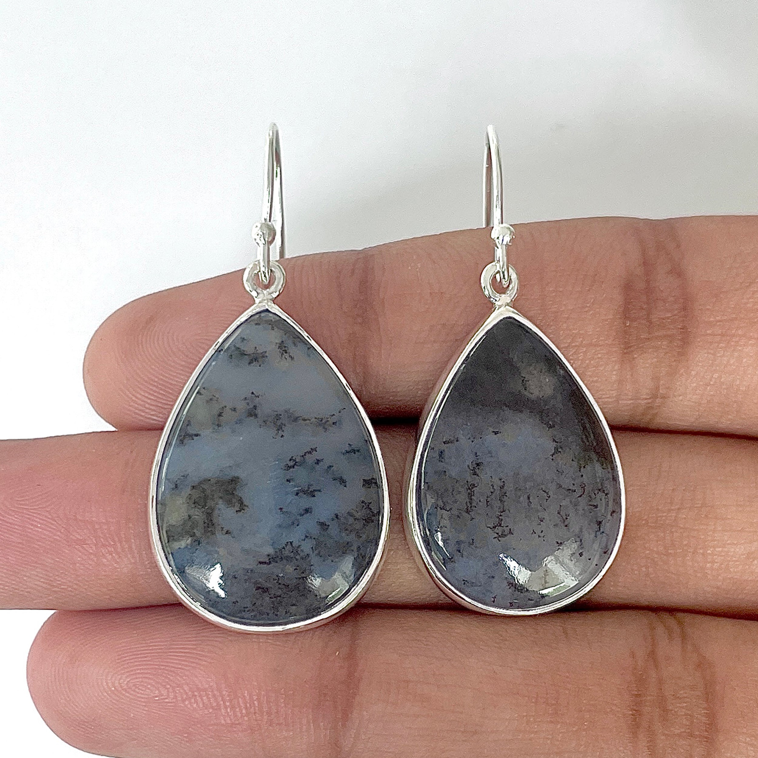 Russian Dendritic Agate Earring-(RDA-3-21)