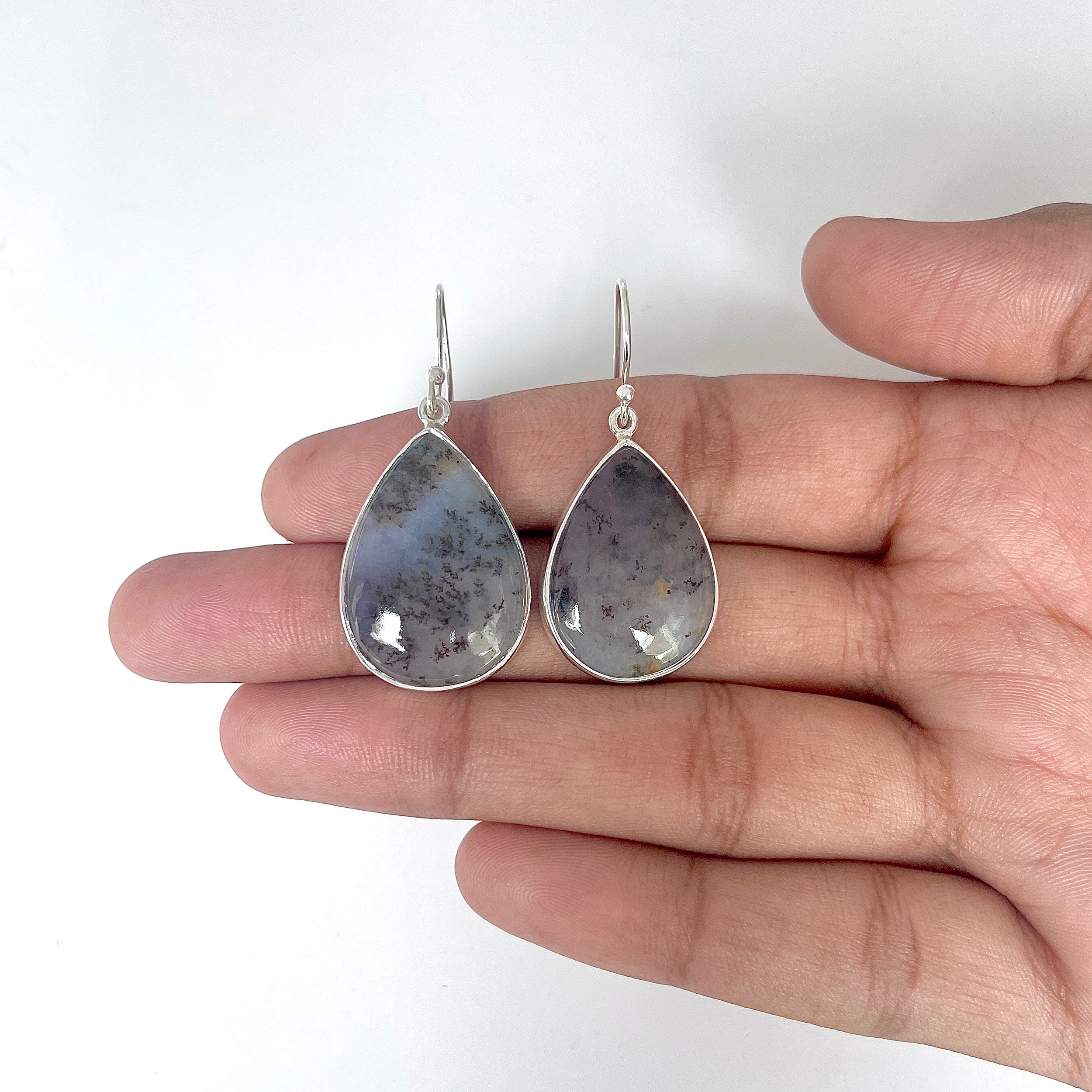 Russian Dendritic Agate Earring-(RDA-3-22)