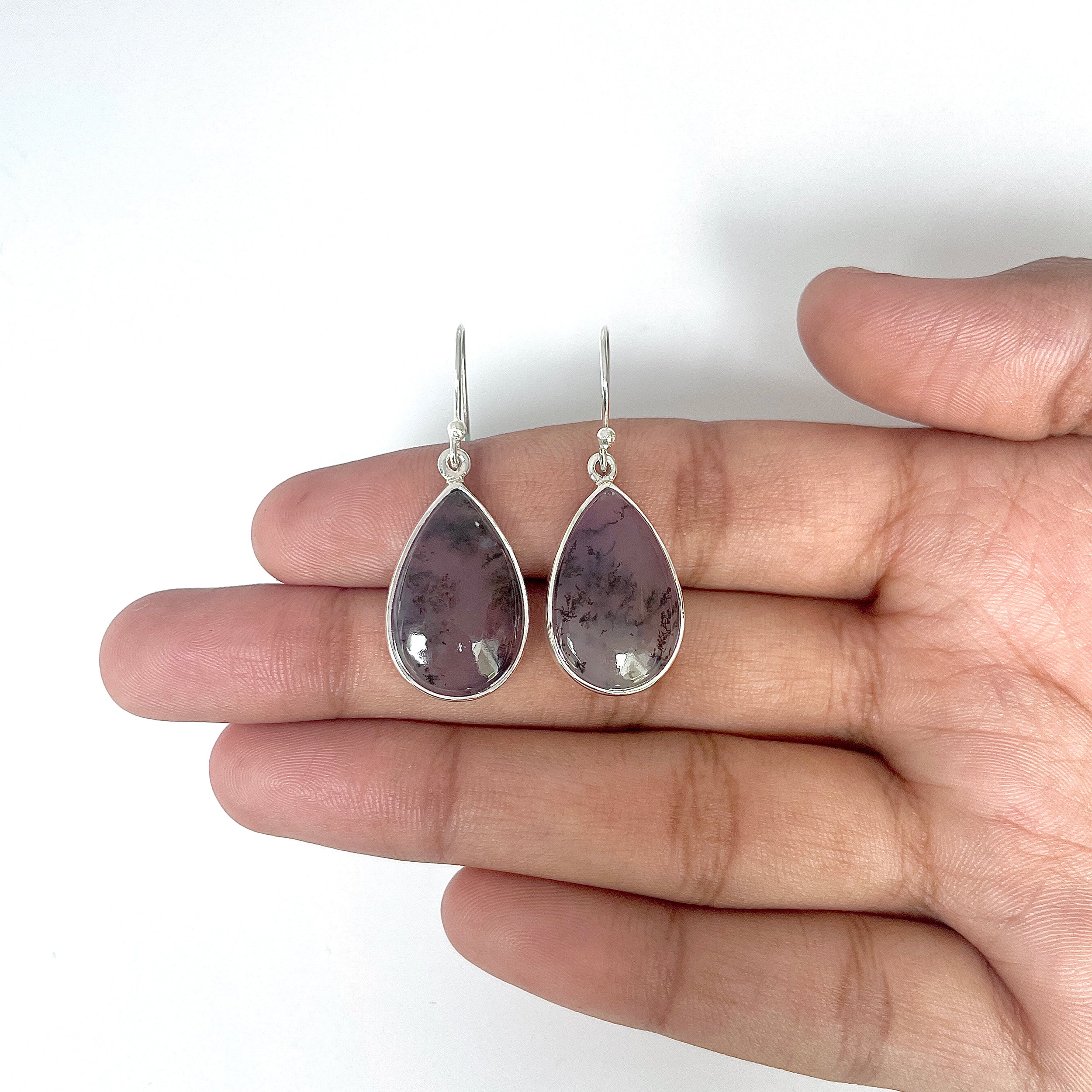 Russian Dendritic Agate Earring-(RDA-3-23)