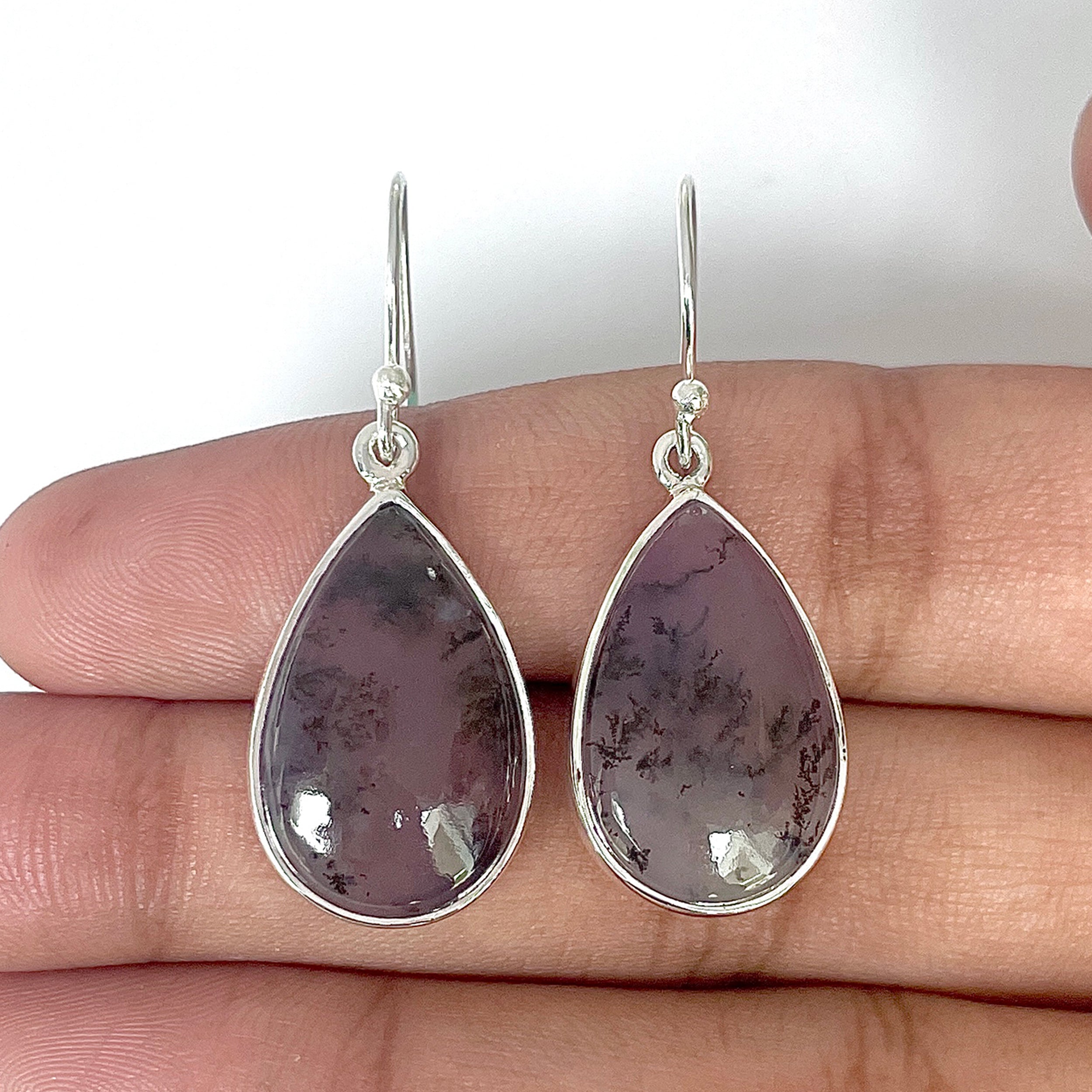 Russian Dendritic Agate Earring-(RDA-3-23)