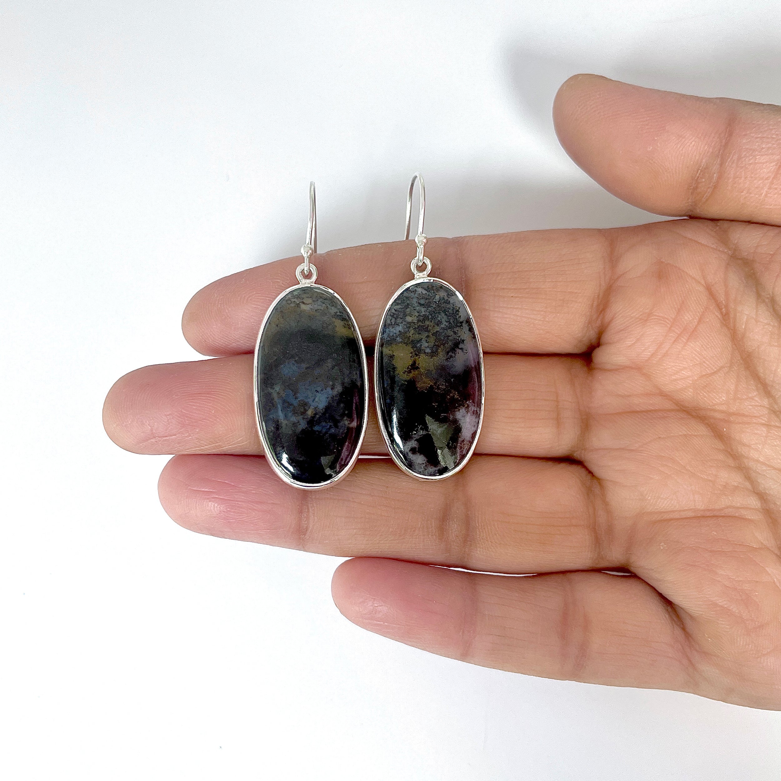 Russian Dendritic Agate Earring-(RDA-3-24)