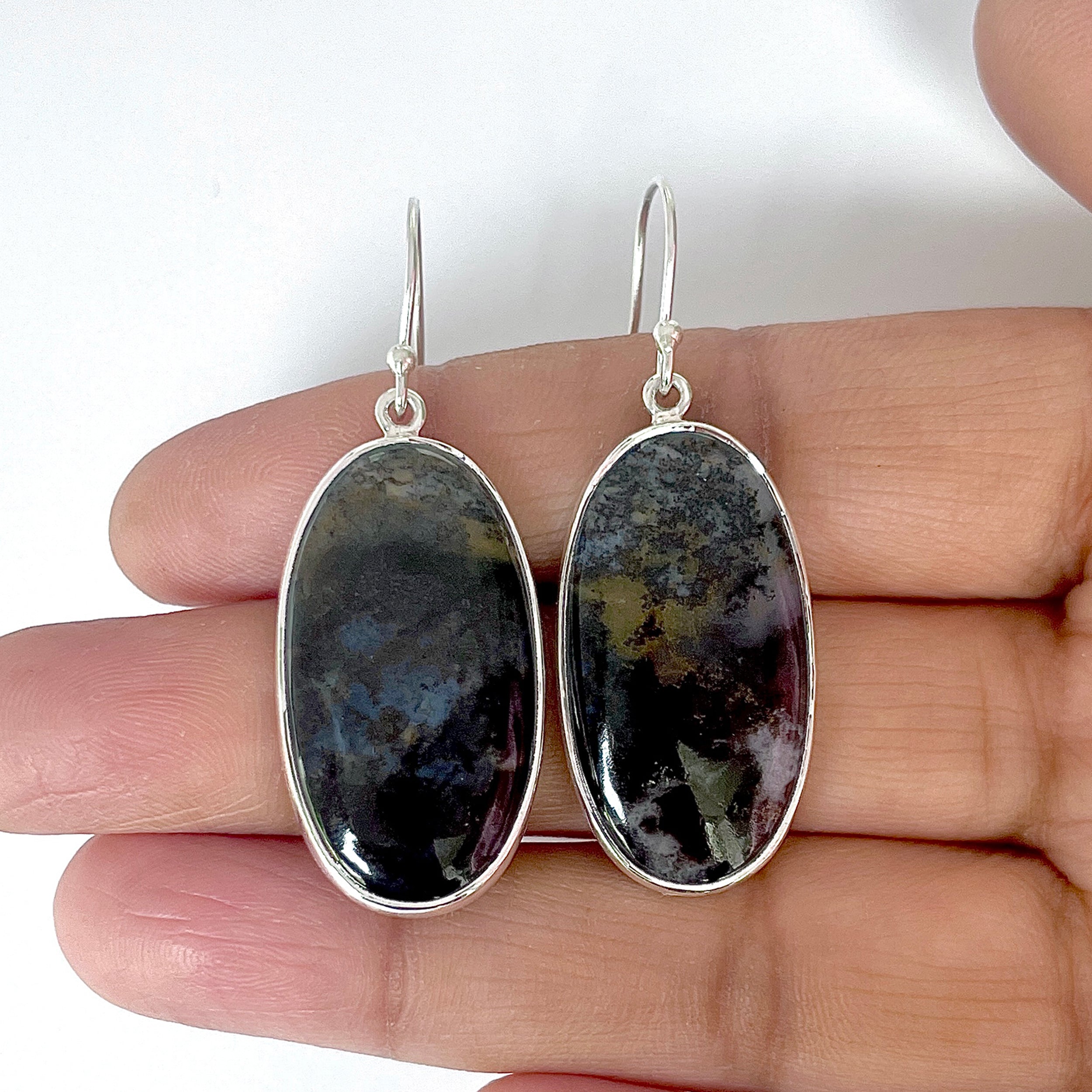 Russian Dendritic Agate Earring-(RDA-3-24)