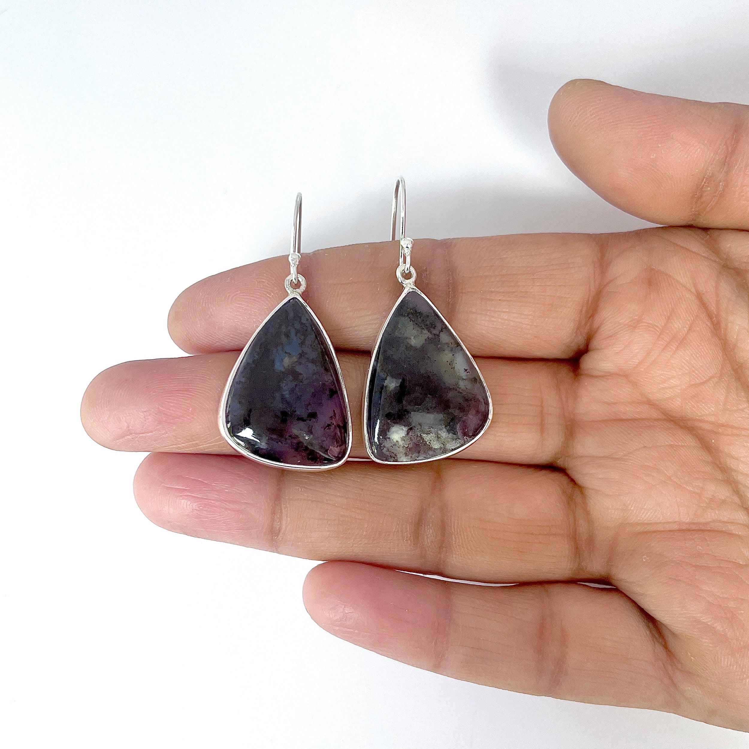 Russian Dendritic Agate Earring-(RDA-3-25)