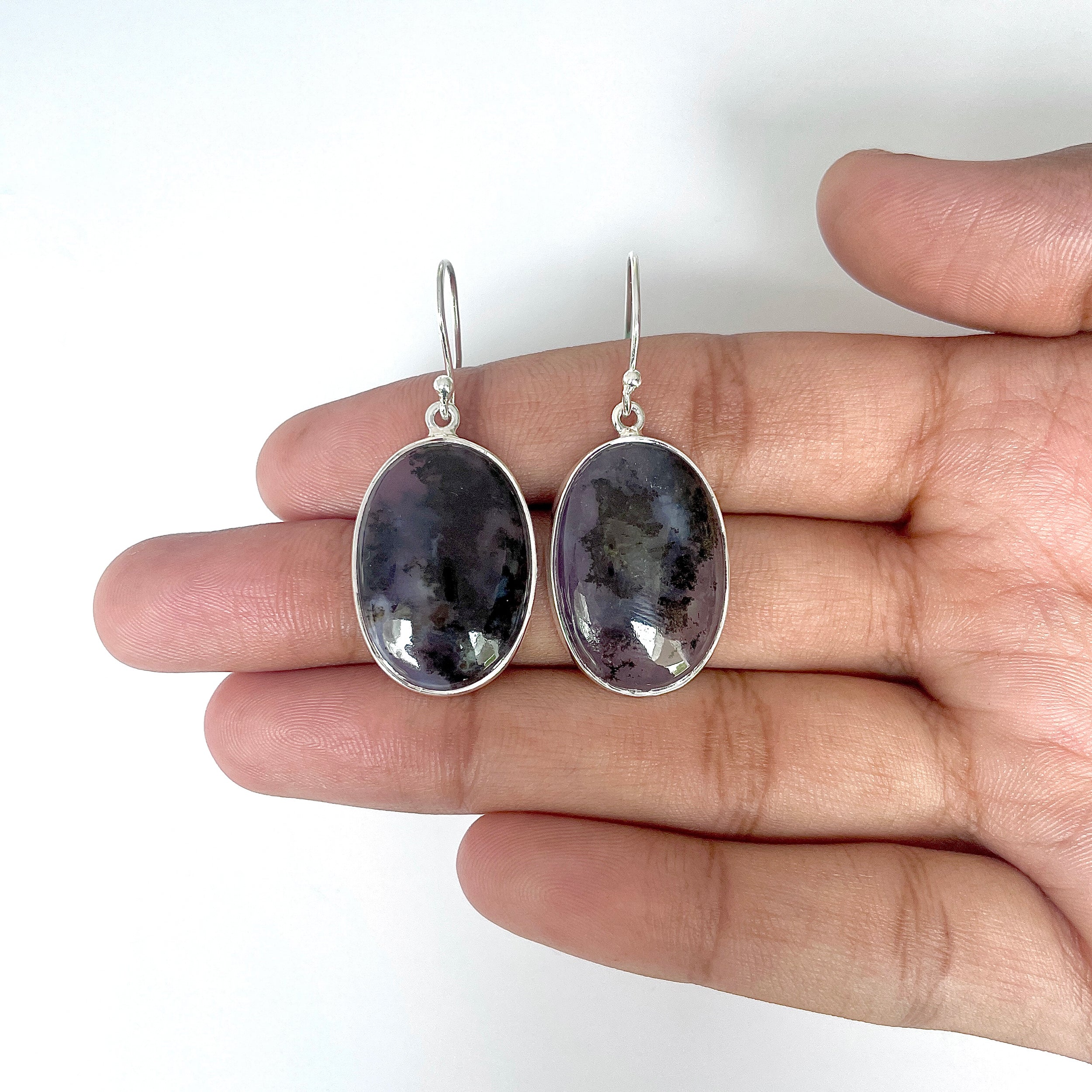 Russian Dendritic Agate Earring-(RDA-3-26)