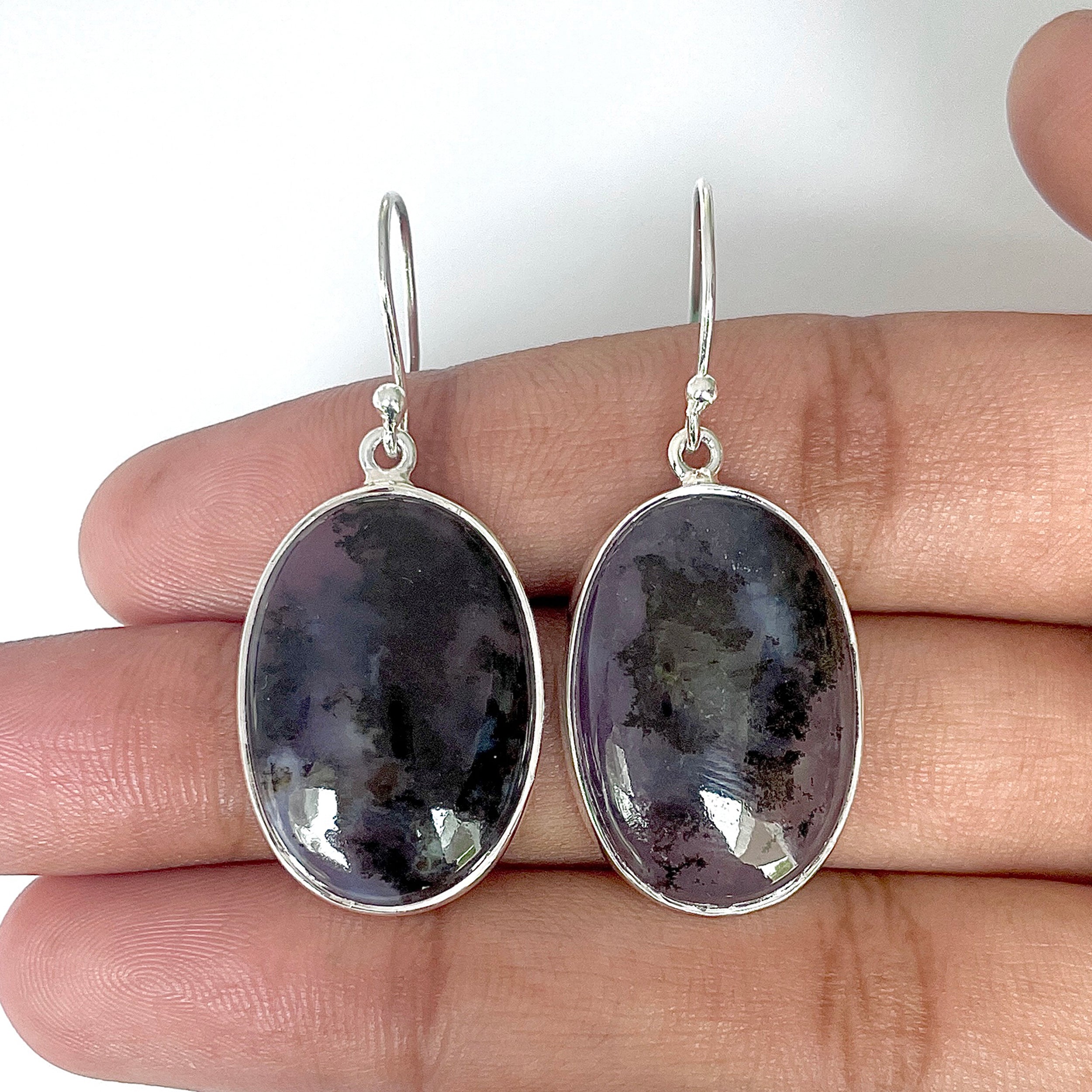 Russian Dendritic Agate Earring-(RDA-3-26)