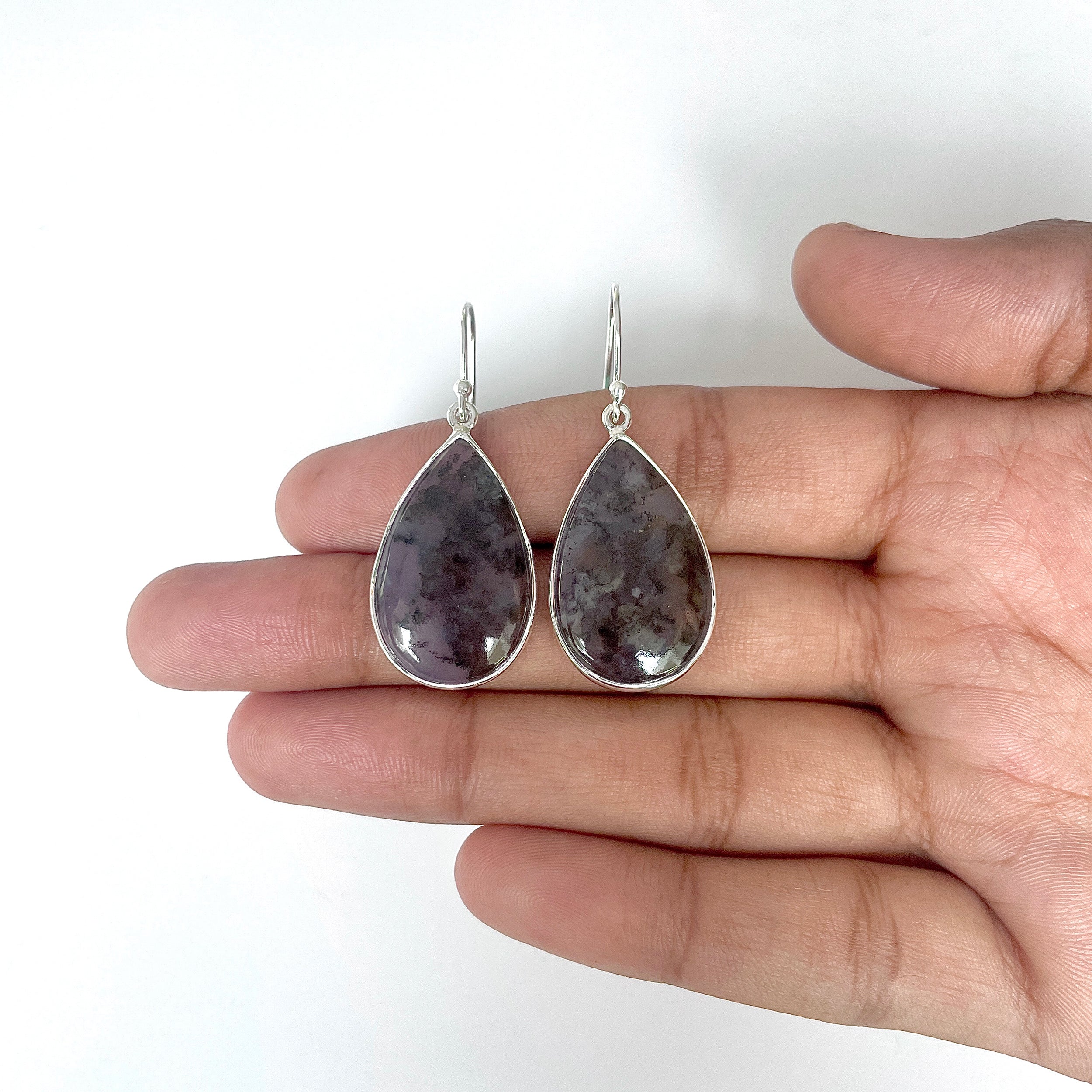 Russian Dendritic Agate Earring-(RDA-3-27)