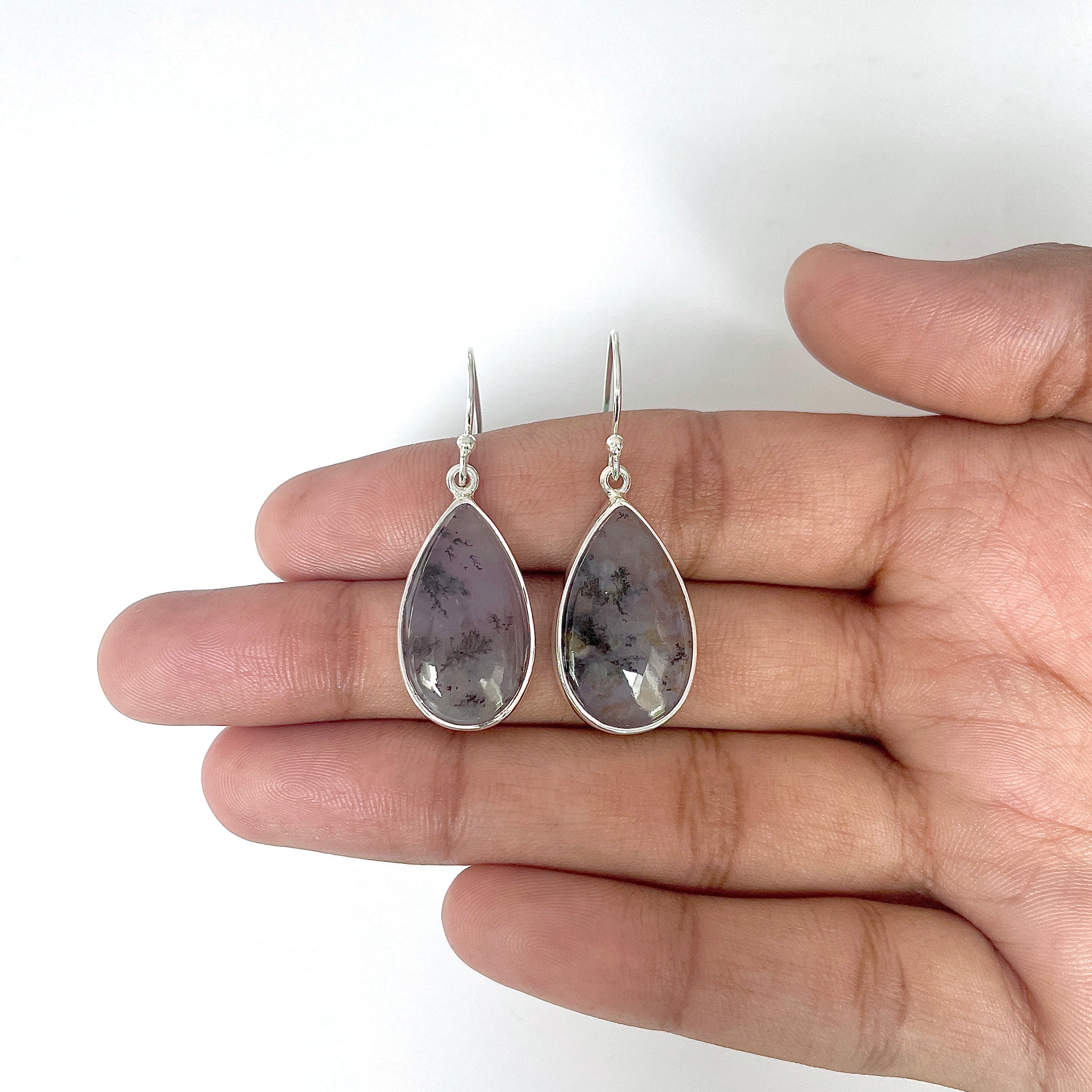 Russian Dendritic Agate Earring-(RDA-3-28)