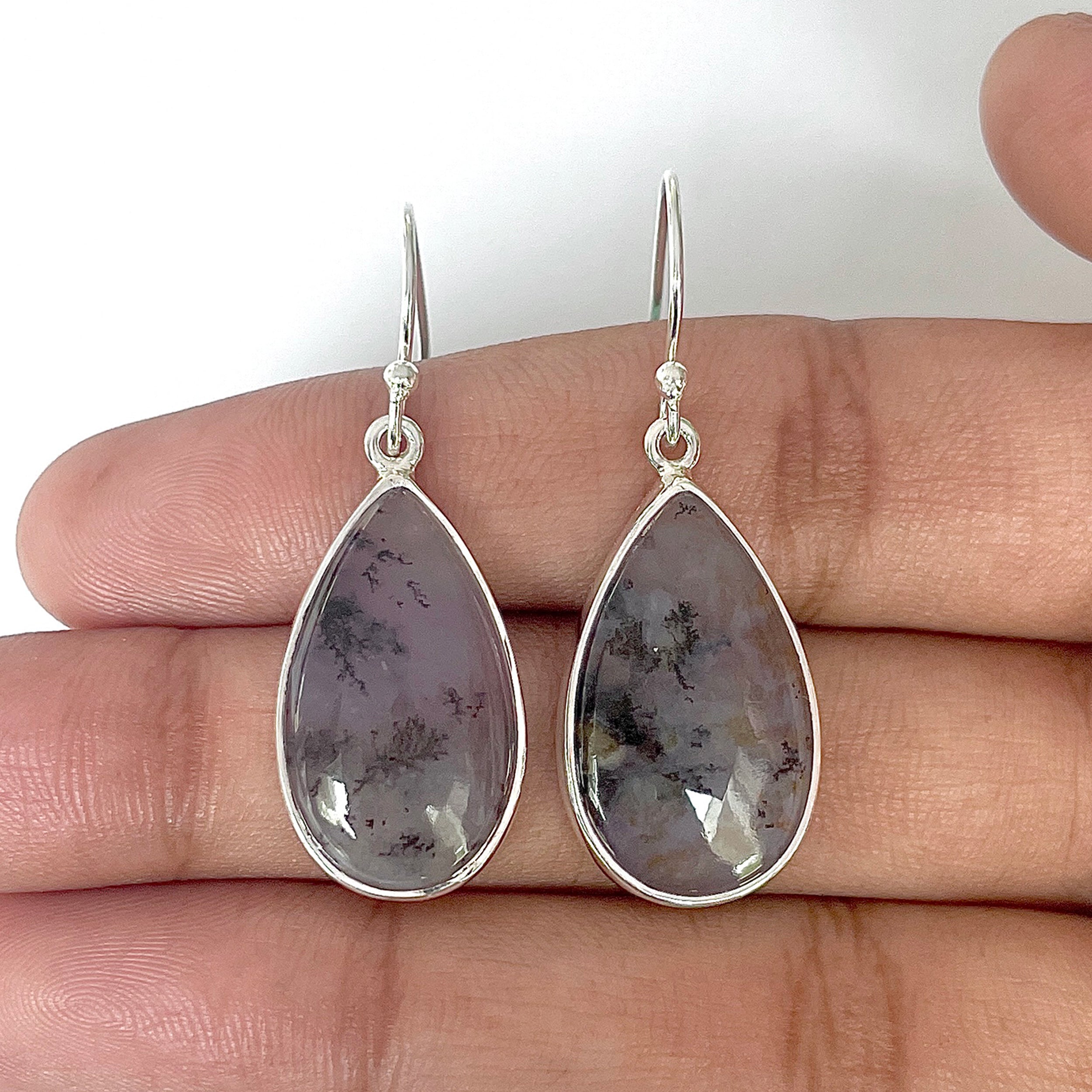 Russian Dendritic Agate Earring-(RDA-3-28)