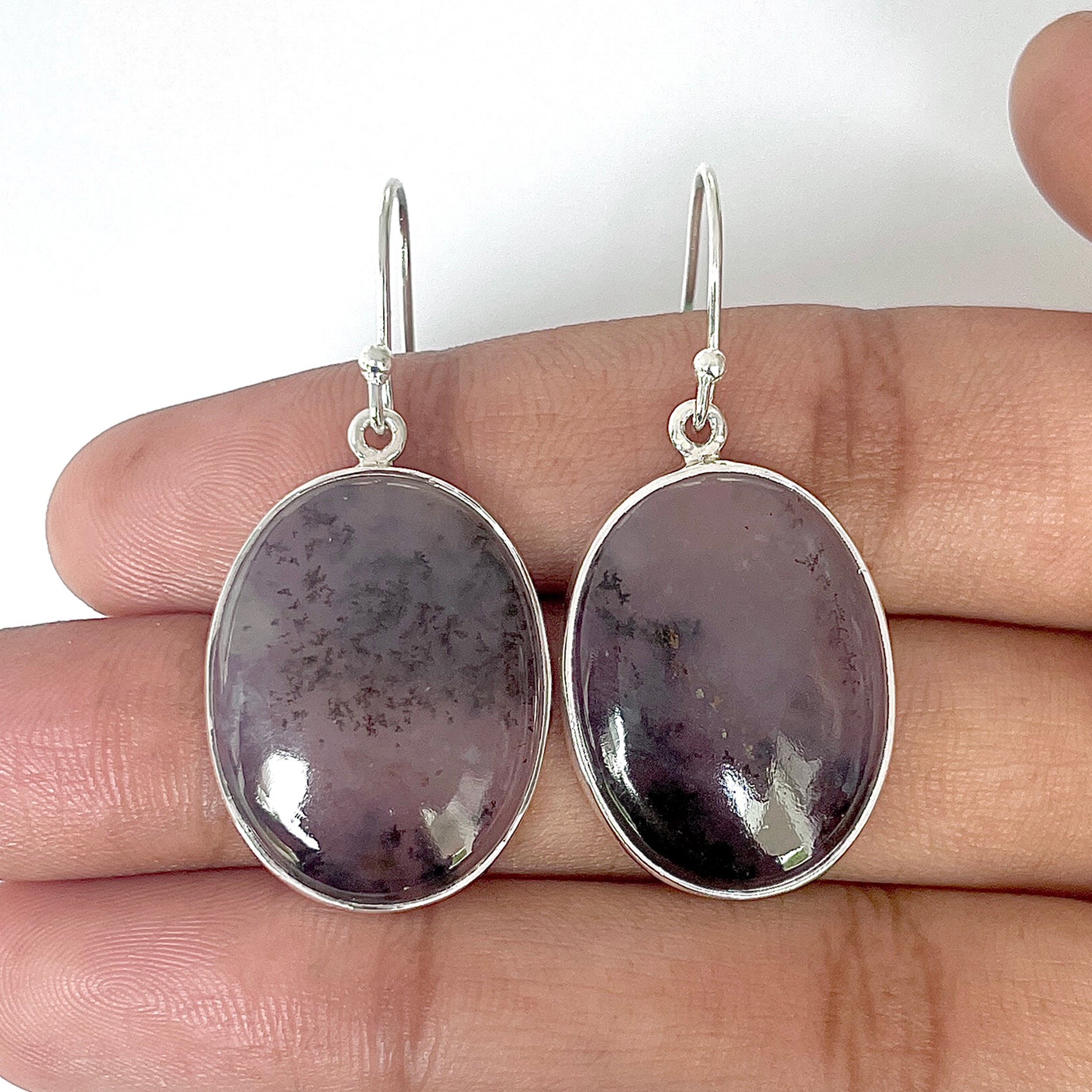 Russian Dendritic Agate Earring-(RDA-3-30)