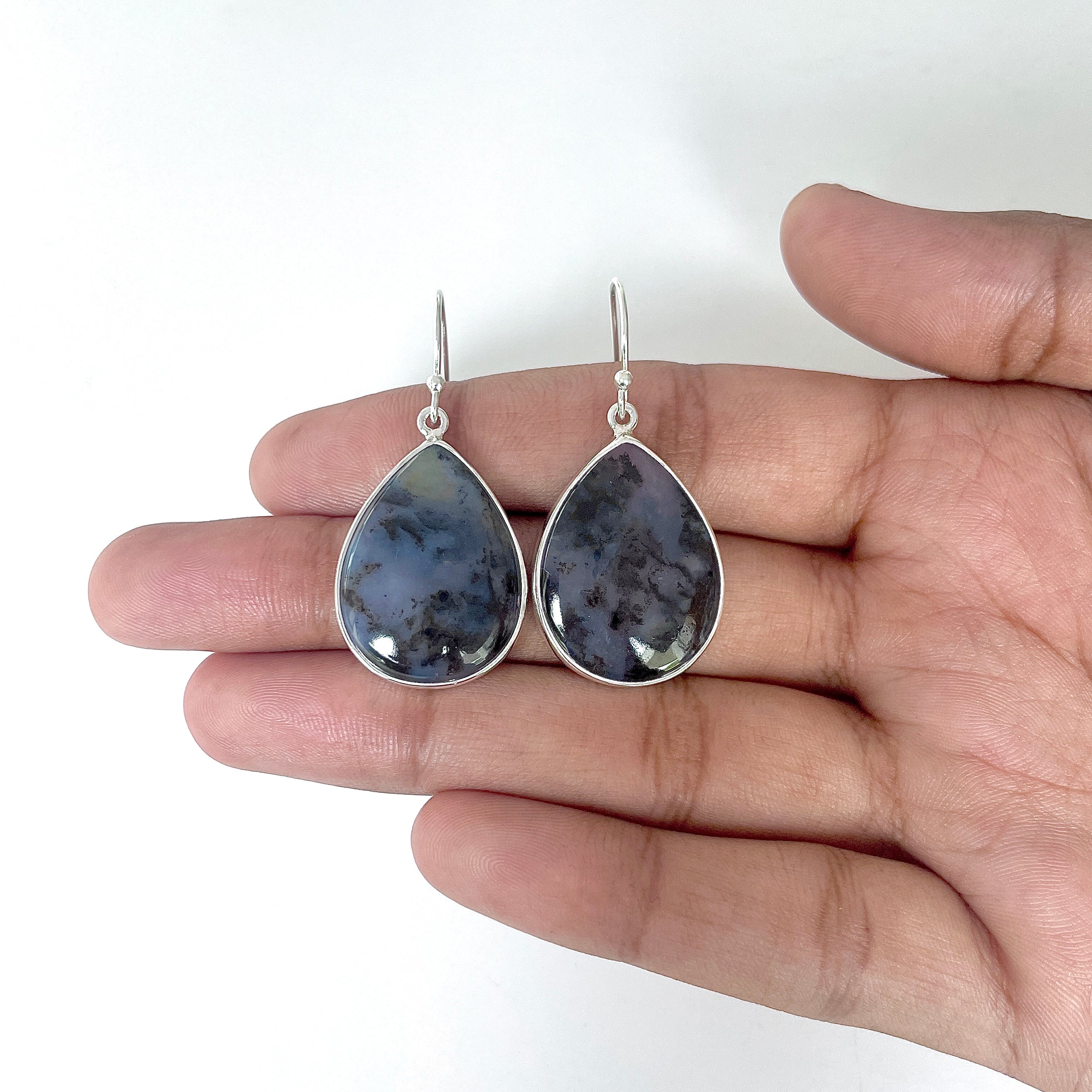 Russian Dendritic Agate Earring-(RDA-3-31)