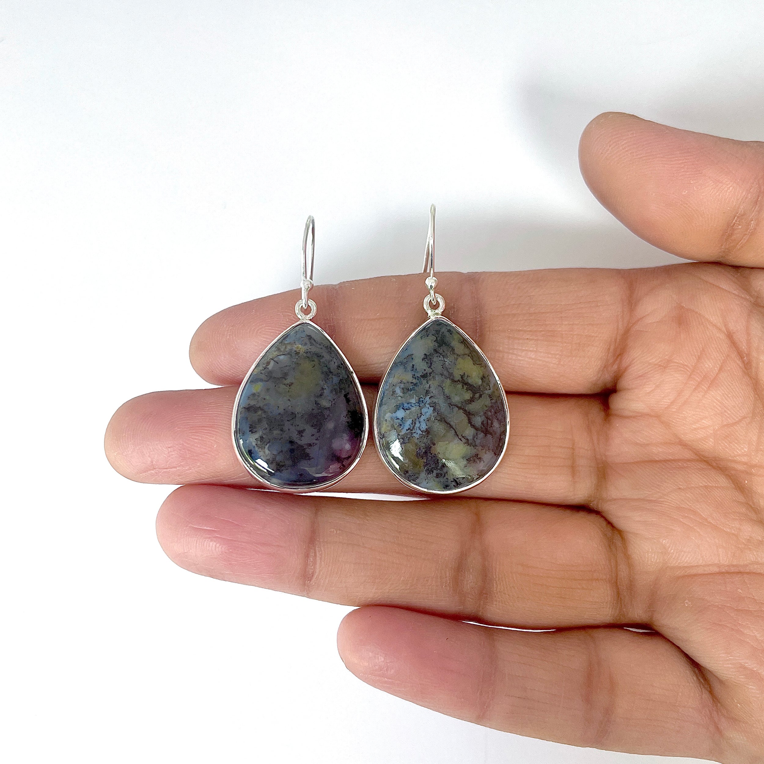 Russian Dendritic Agate Earring-(RDA-3-32)