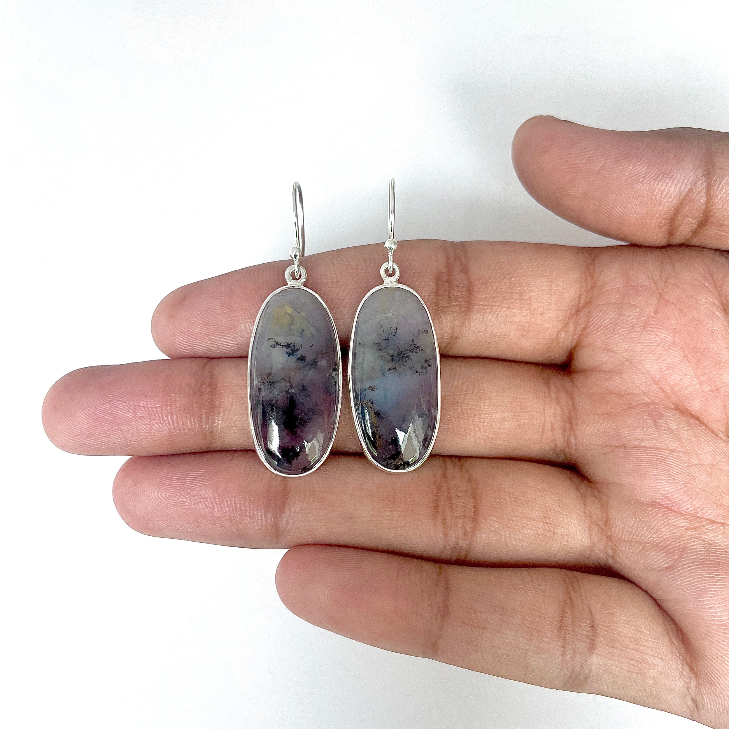 Russian Dendritic Agate Earring-(RDA-3-33)