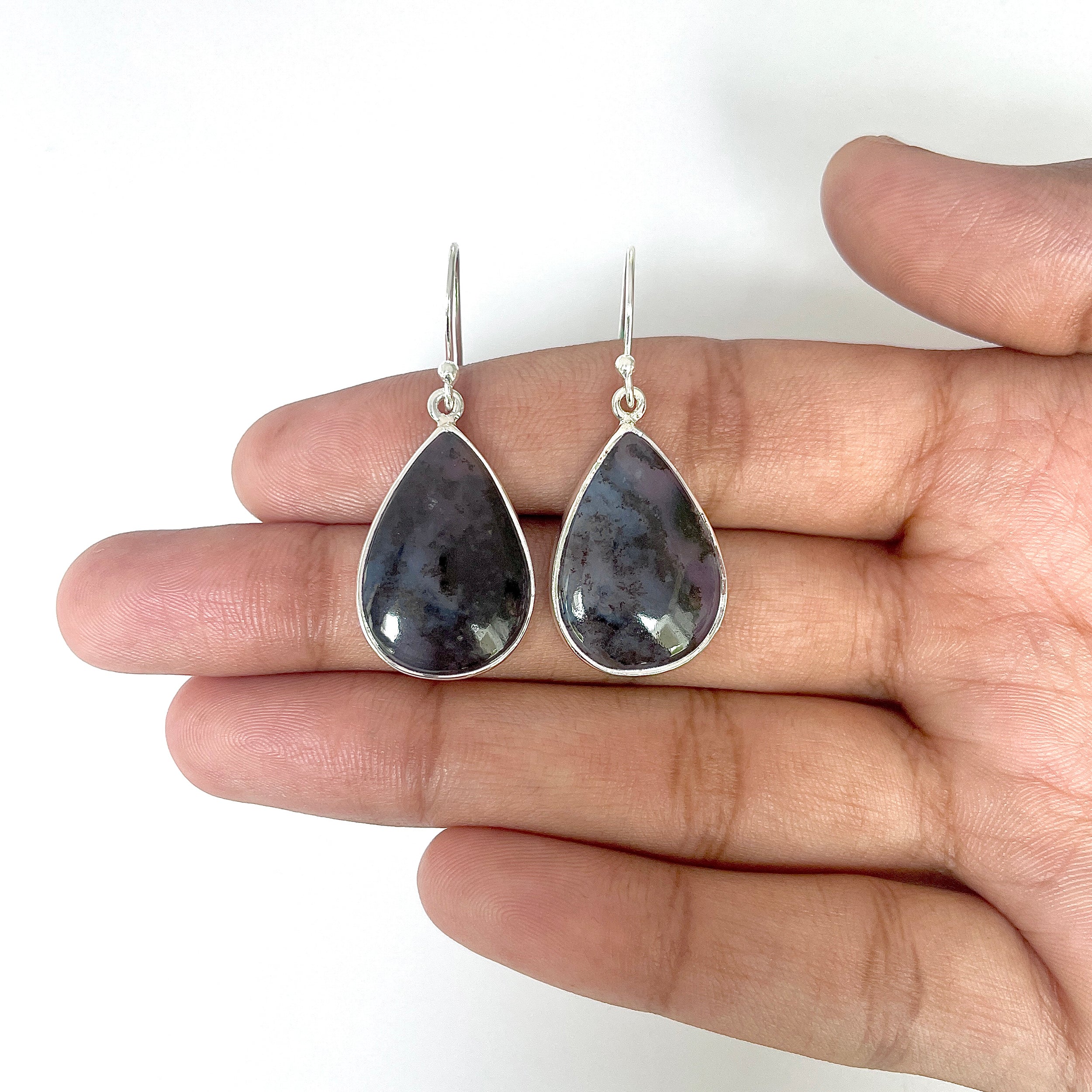 Russian Dendritic Agate Earring-(RDA-3-34)