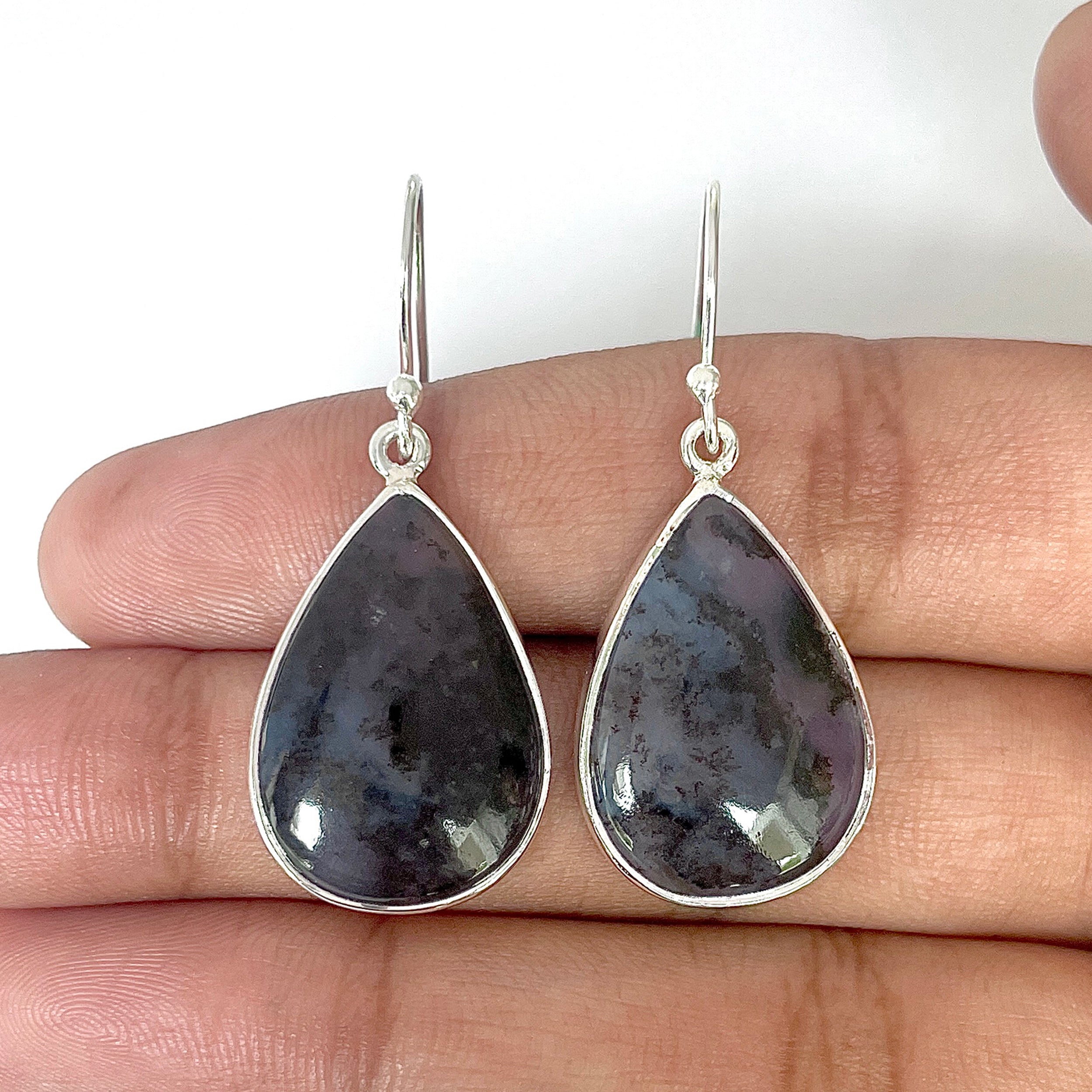 Russian Dendritic Agate Earring-(RDA-3-34)