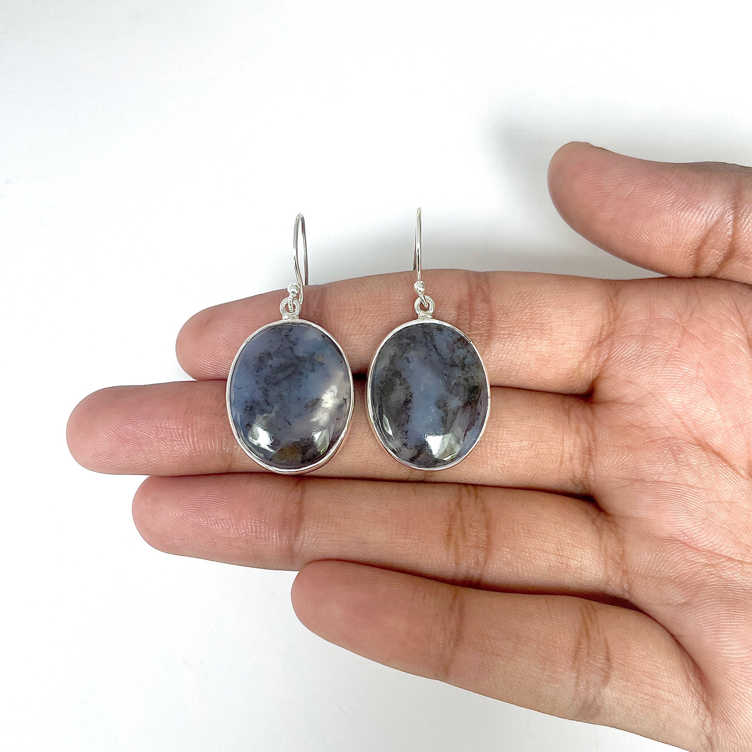 Russian Dendritic Agate Earring-(RDA-3-36)