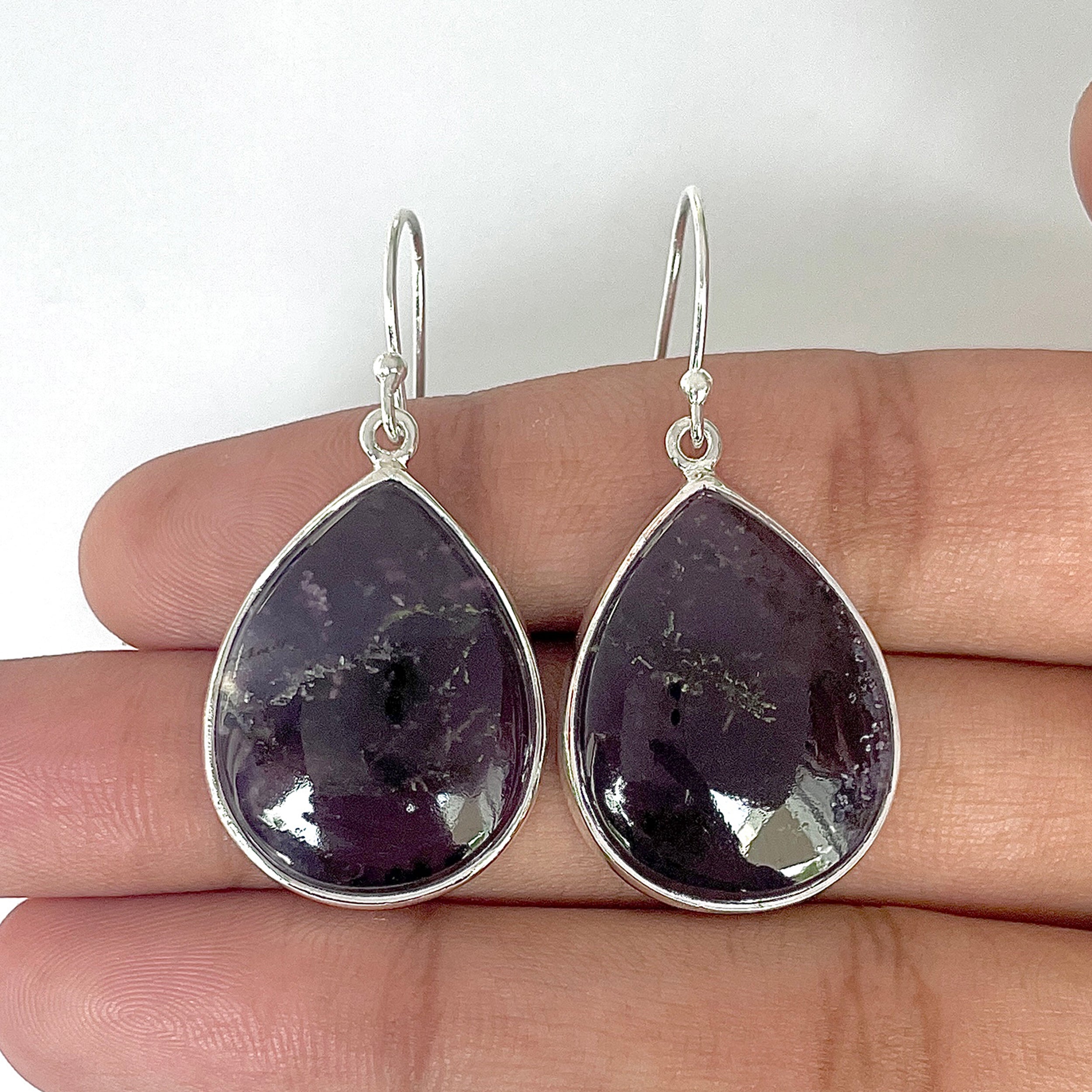 Russian Dendritic Agate Earring-(RDA-3-4)