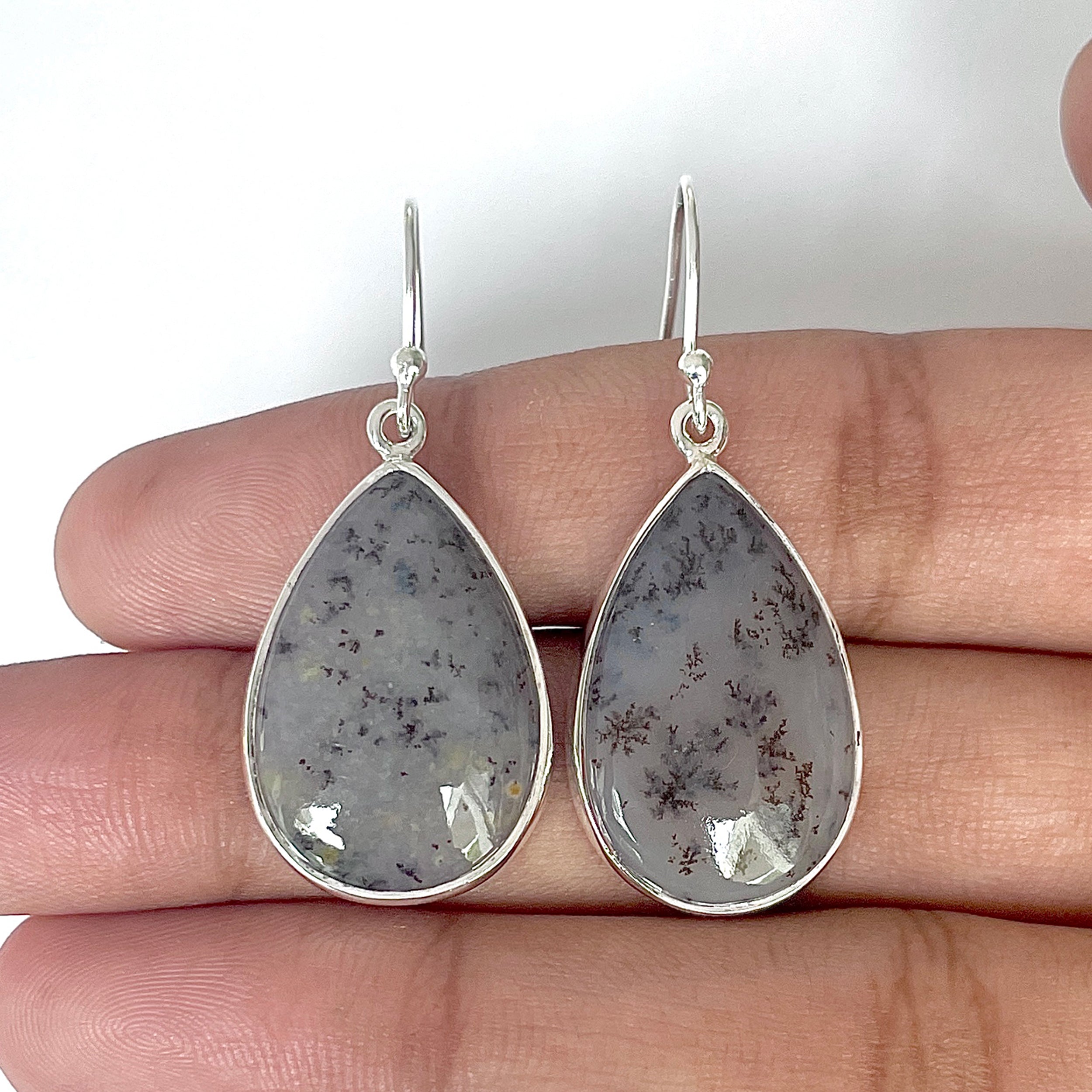 Russian Dendritic Agate Earring-(RDA-3-5)
