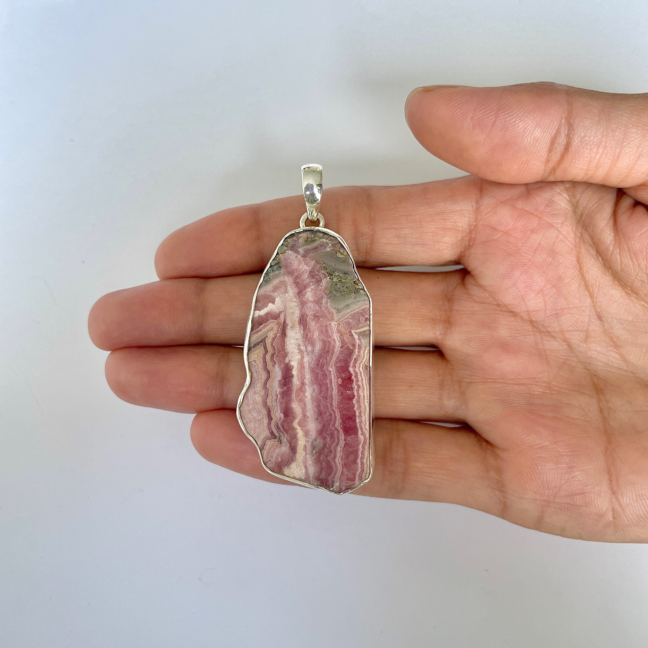 Rhodochrosite Slice Pendant-(RDC-1-16)