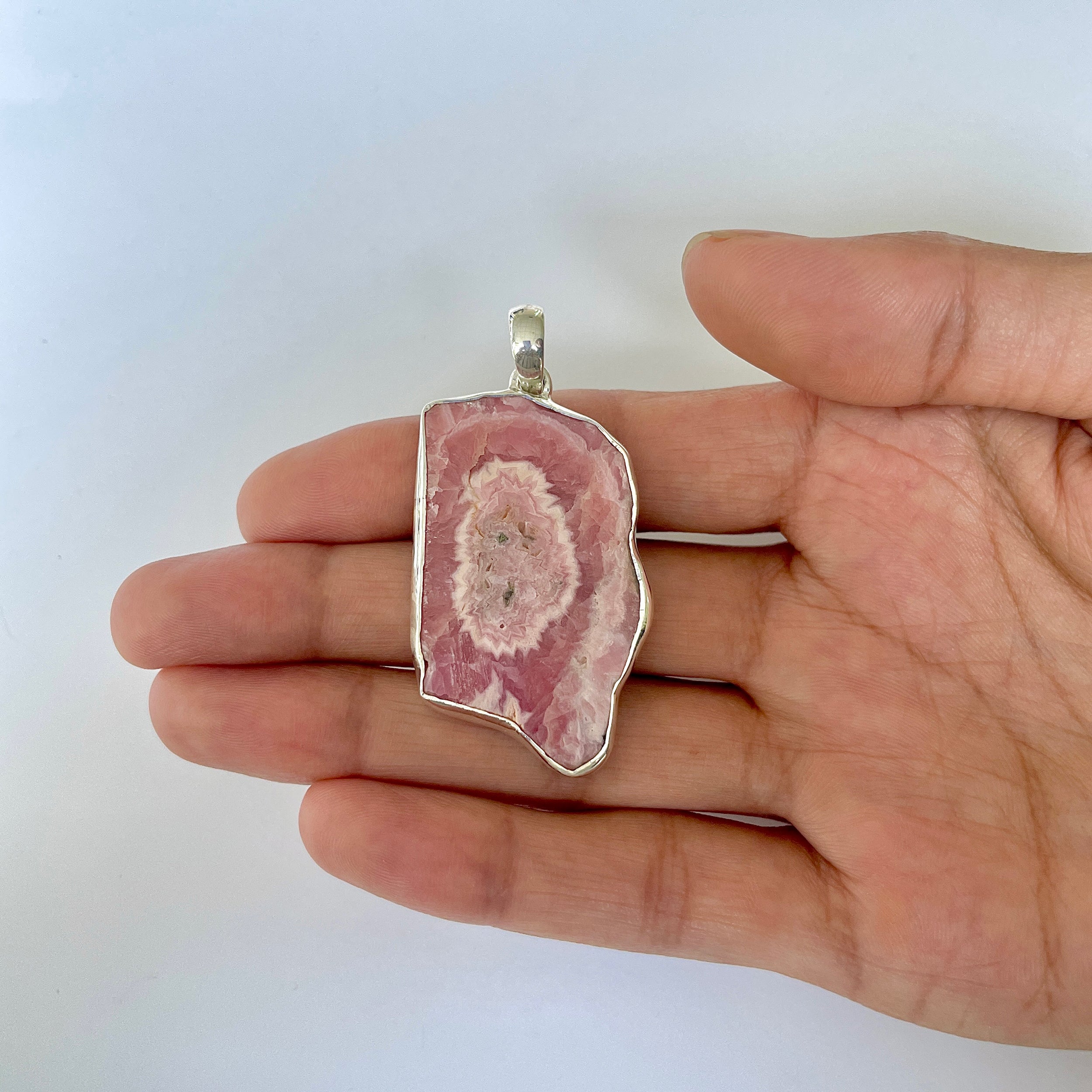 Rhodochrosite Slice Pendant-(RDC-1-19)