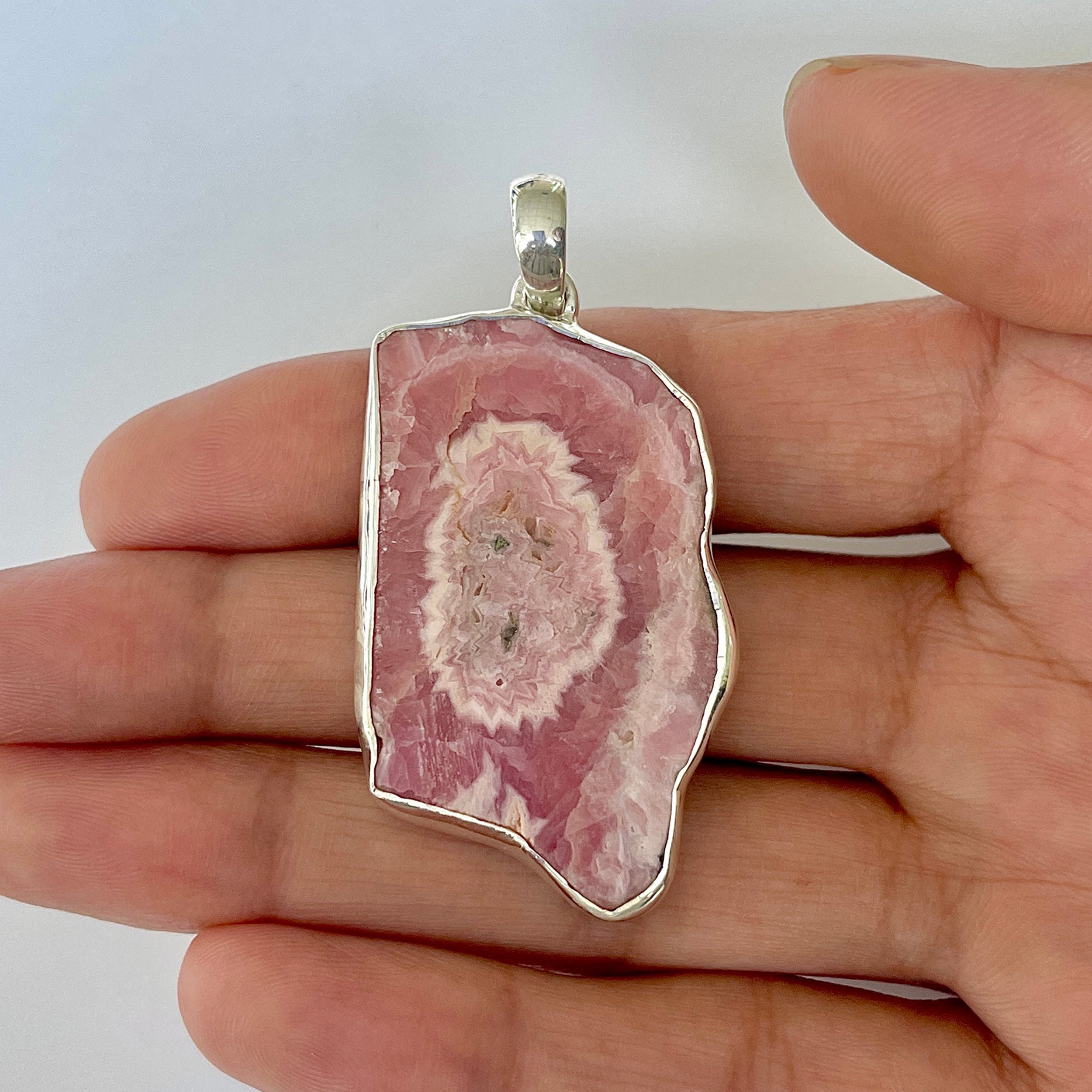 Rhodochrosite Slice Pendant-(RDC-1-19)